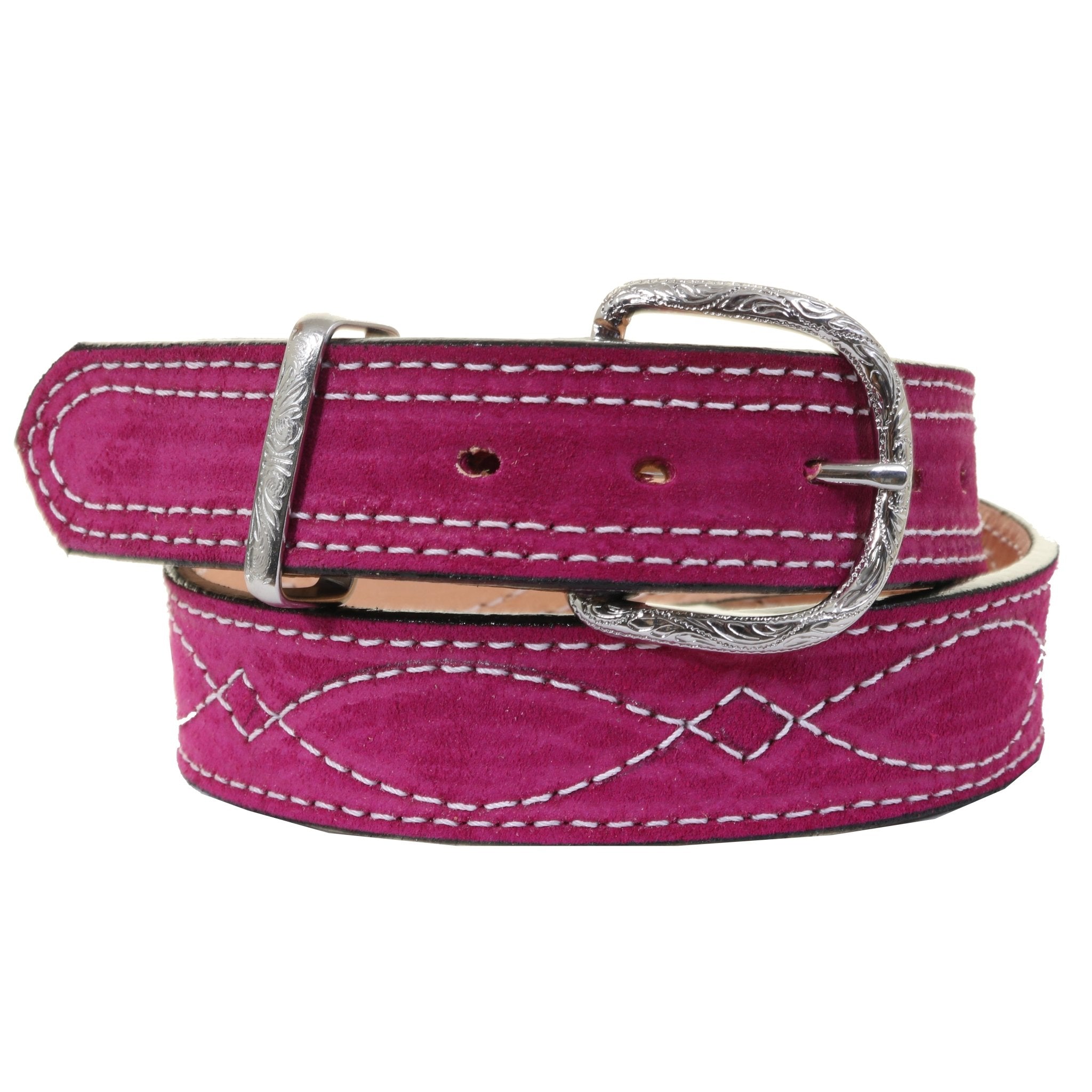 B1217D - Magenta Suede Belt - Double J Saddlery