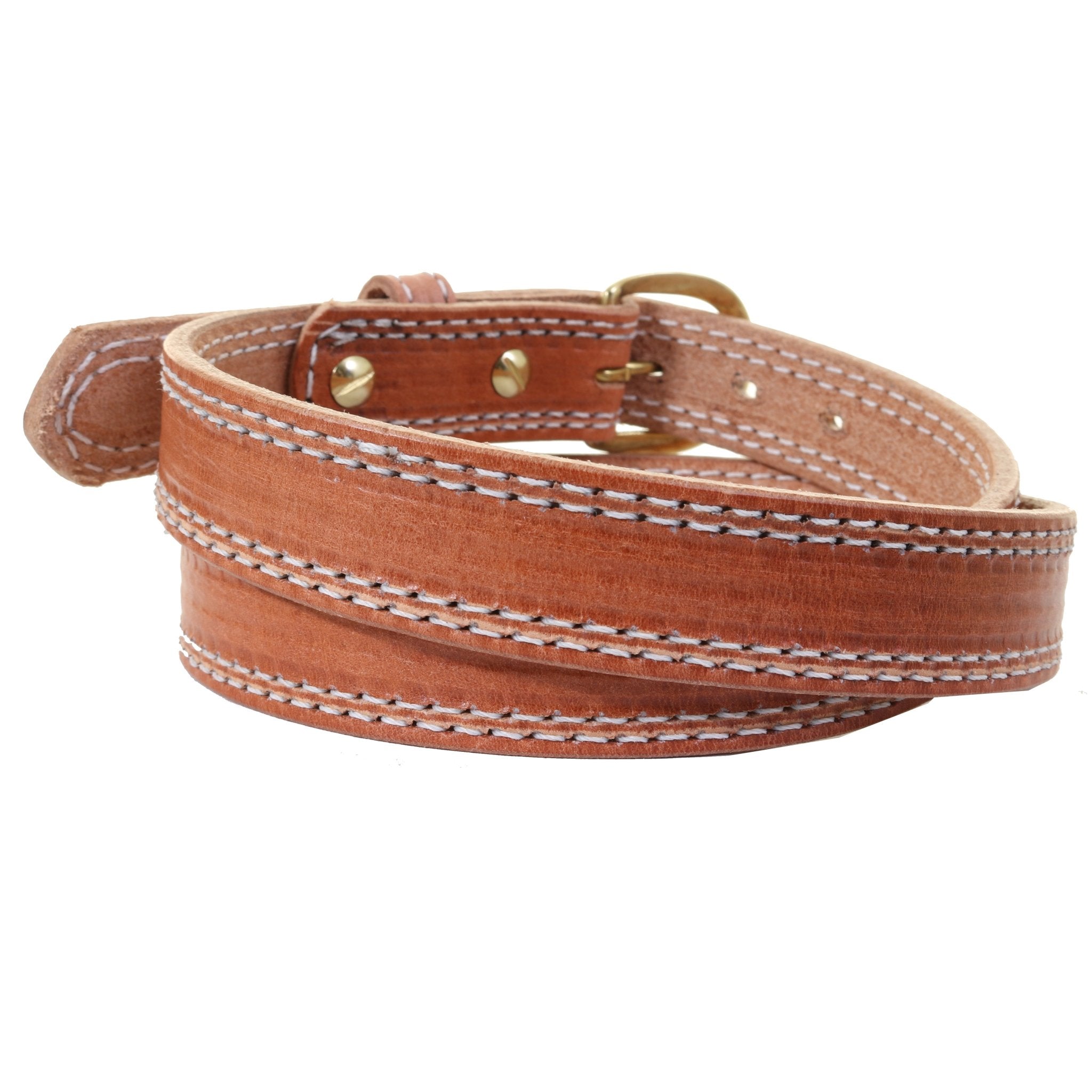B1218 - Harness Leather Stitched Belt - Double J Saddlery