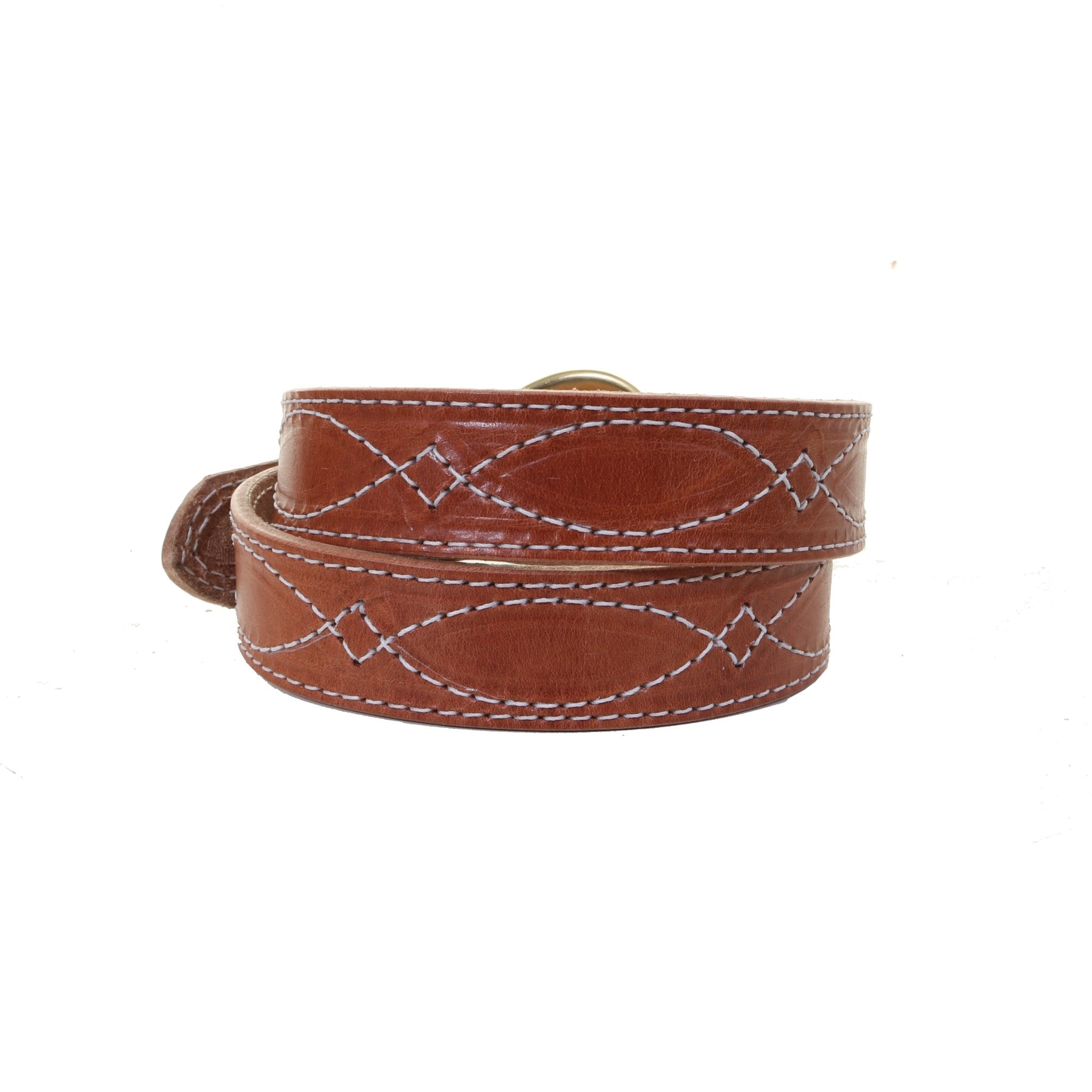 B866 - Harness Leather Wave Stitching Belt - Double J Saddlery