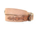 B981 - Natural Rough Out and Floral Tooled Belt - Double J Saddlery