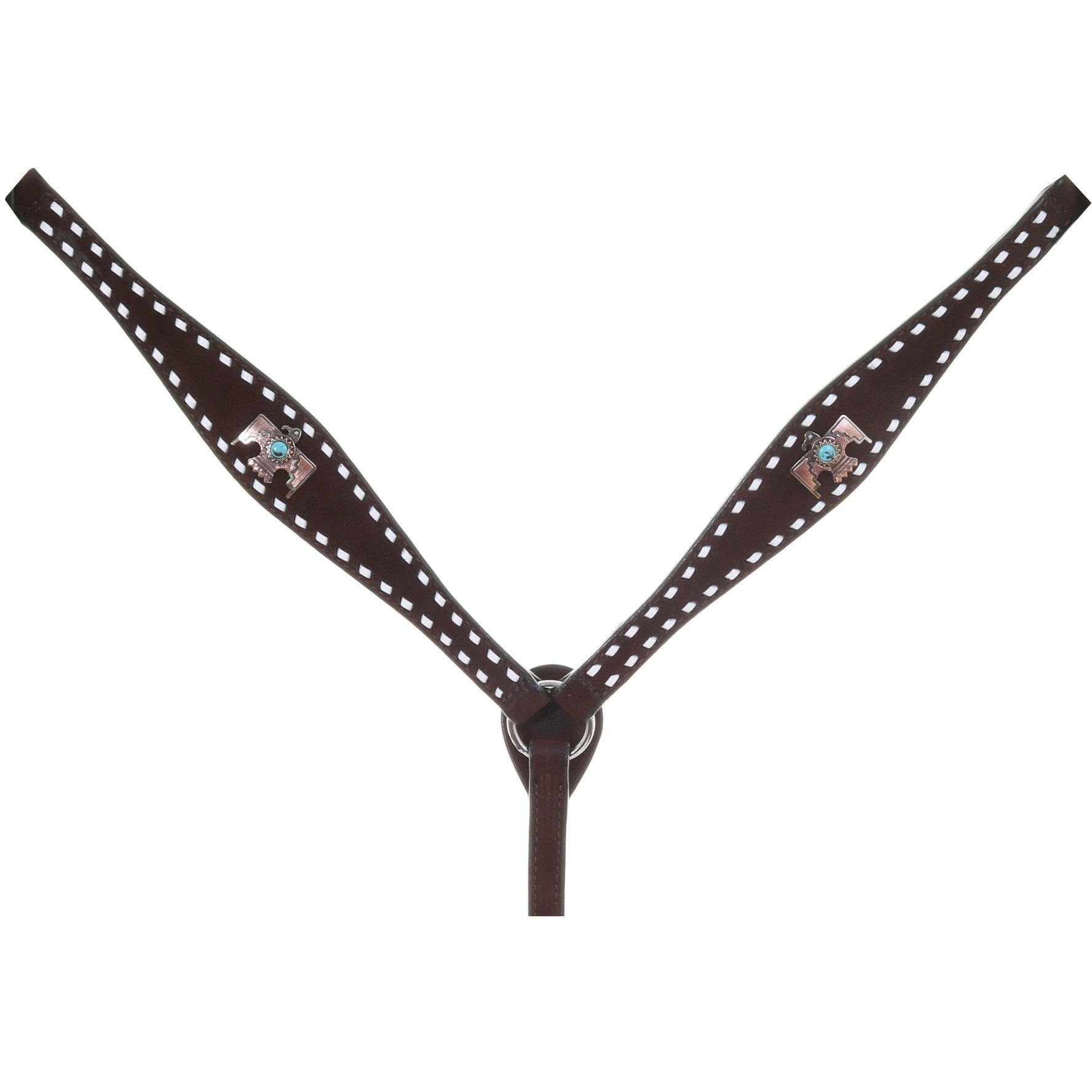 BC1081 - Brown Roughout Buckstitched Breast Collar - Double J Saddlery