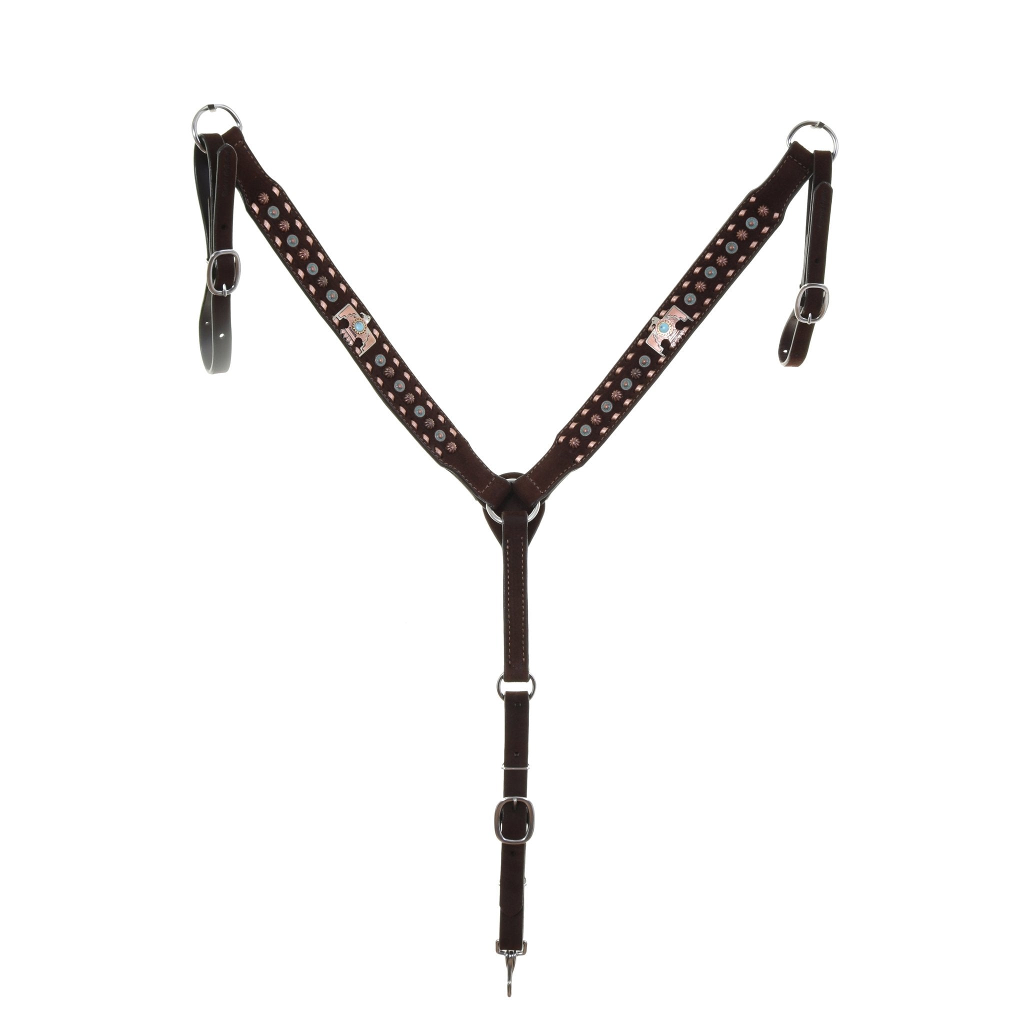 BC1101A - Brown Rough Out Breast Collar - Double J Saddlery
