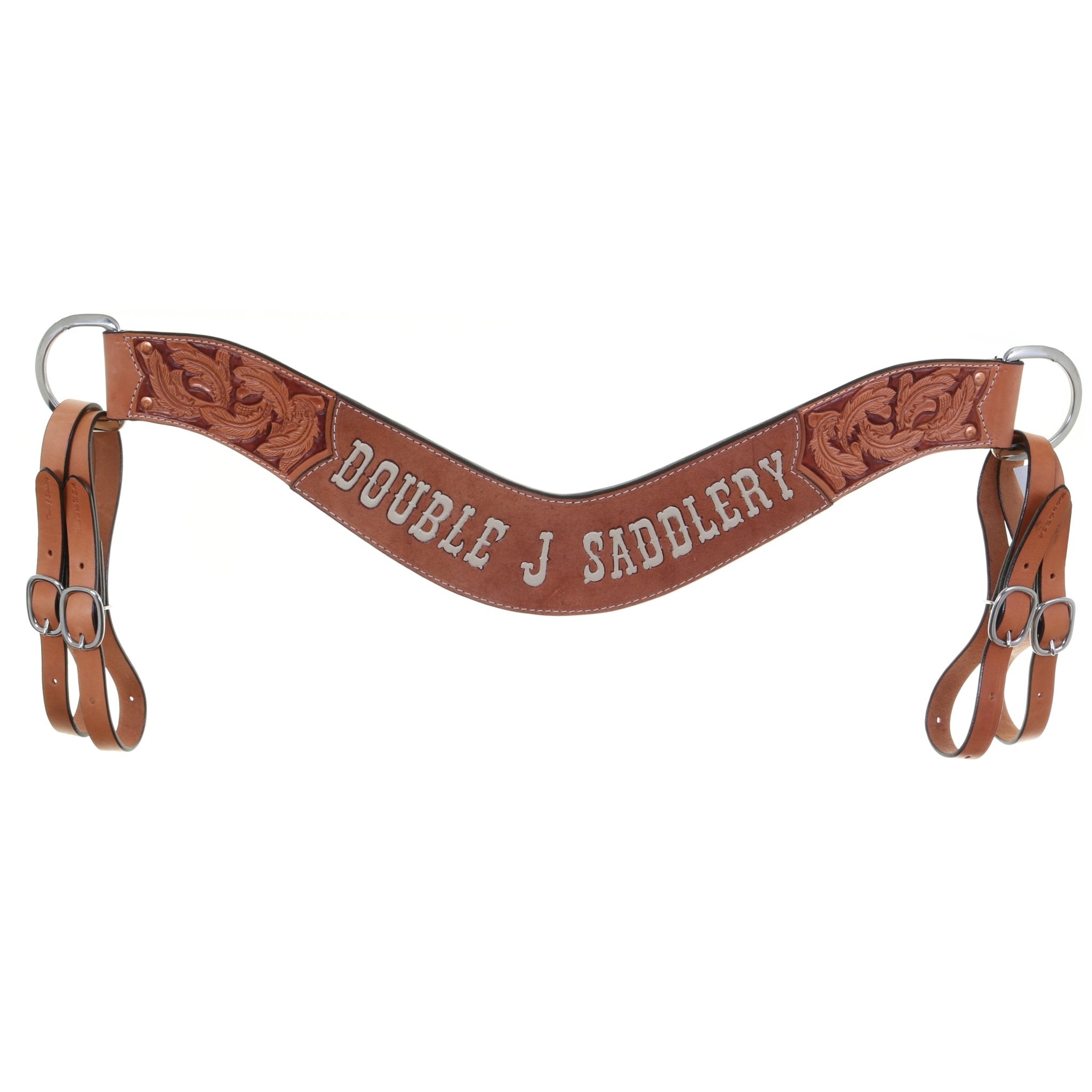 BC1105 - Chestnut Overlay JJ Breast Collar - Double J Saddlery