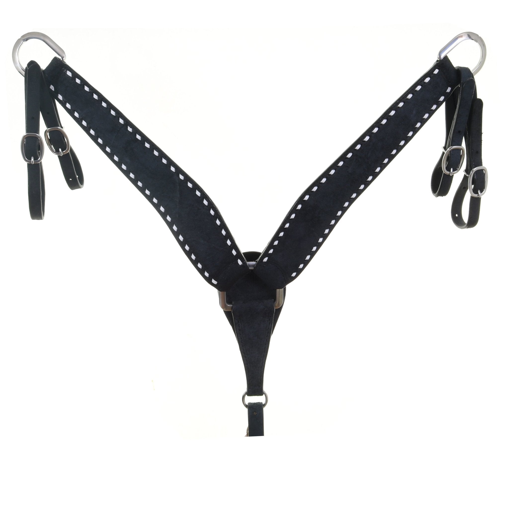BC1113 - Black Rough Out Breast Collar - Double J Saddlery