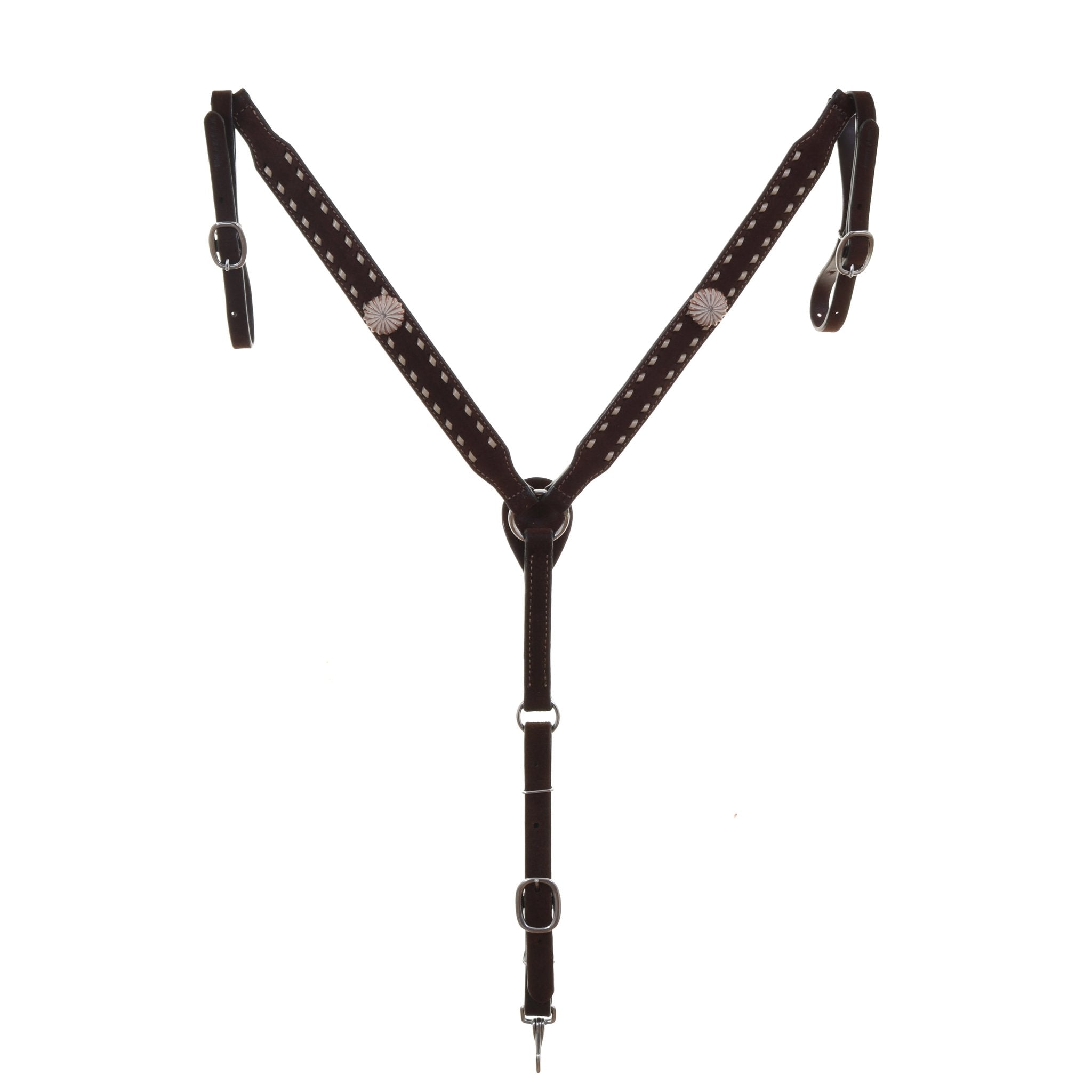 BC1148- Brown Roughout Breast Collar - Double J Saddlery