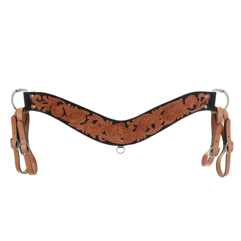 BC1150 - Floral Tooled Breast Collar - Double J Saddlery