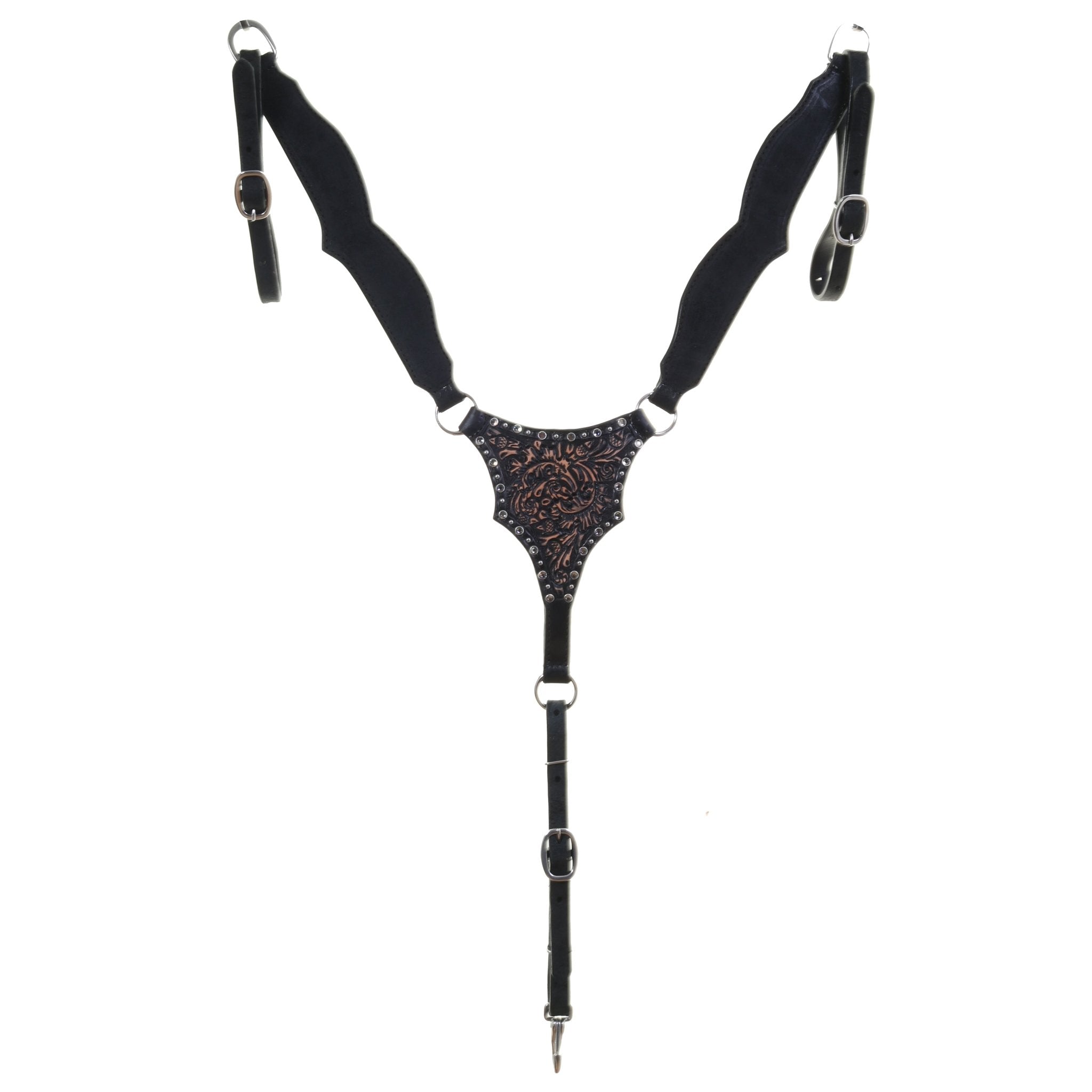 BC1151 - Acorn Tooled Breast Collar - Double J Saddlery