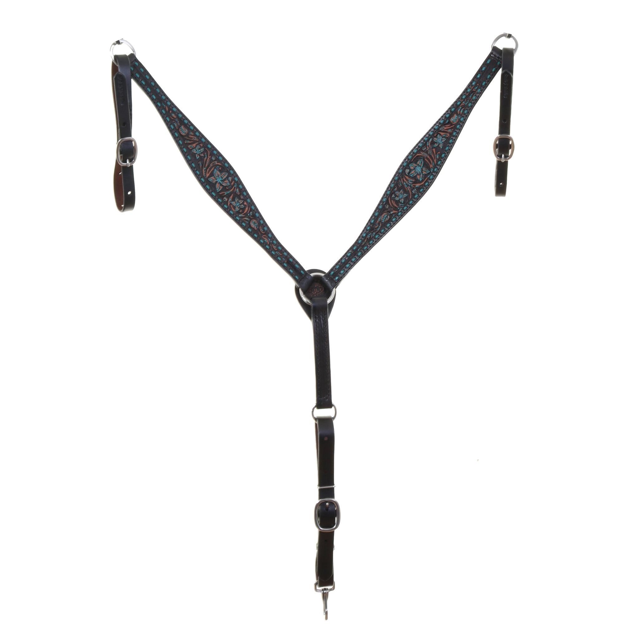 BC1156 - Chestnut Black Vintage Breast Collar - Double J Saddlery