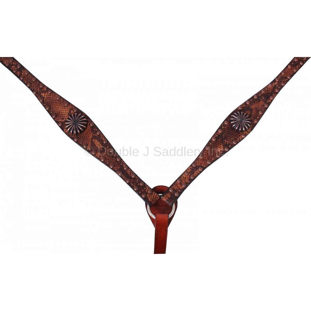 BC363 - Rustic Python Print Breast Collar - Double J Saddlery