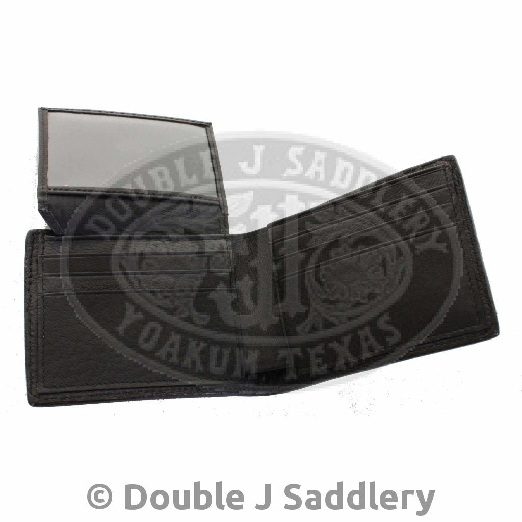 Bf36 - Black Tooled Mens Bifold Wallet Wallet
