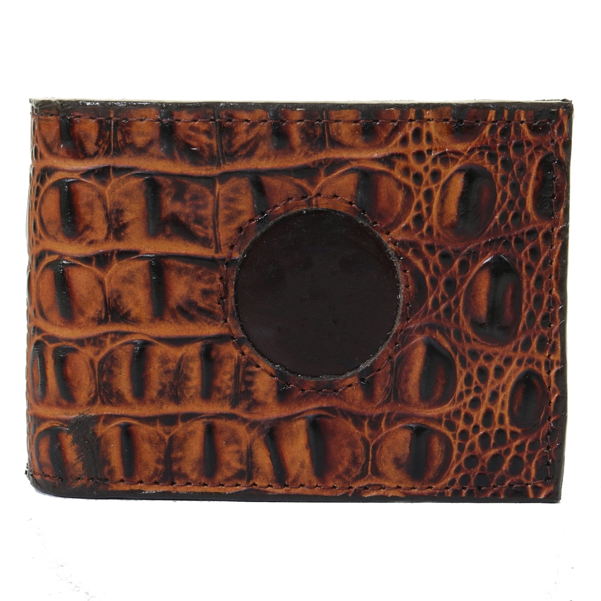 BF57A- Butternut Gator Print Bifold Wallet with Initials - Double J Saddlery