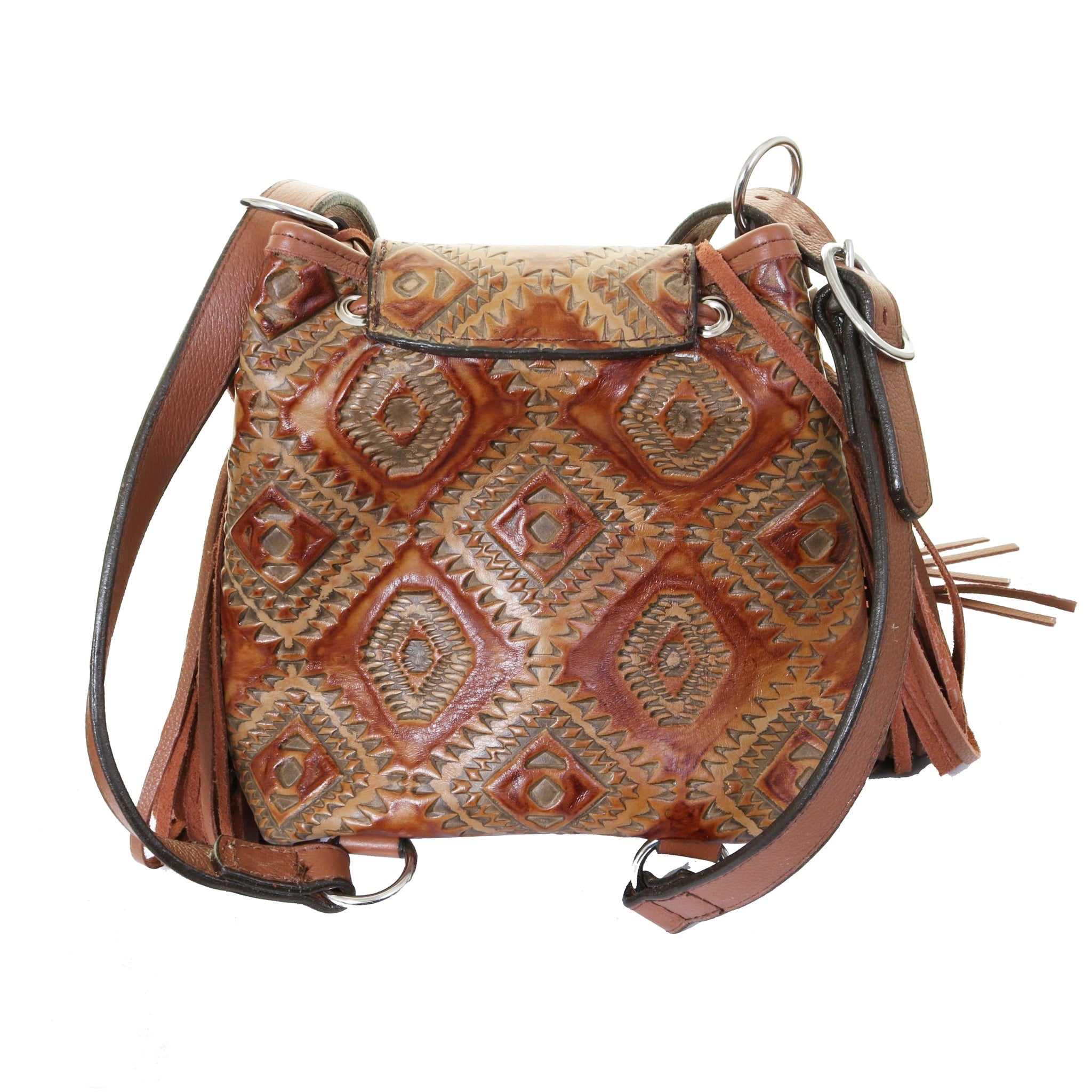 BP10 - Burnt Aztec convertible handbag - Double J Saddlery