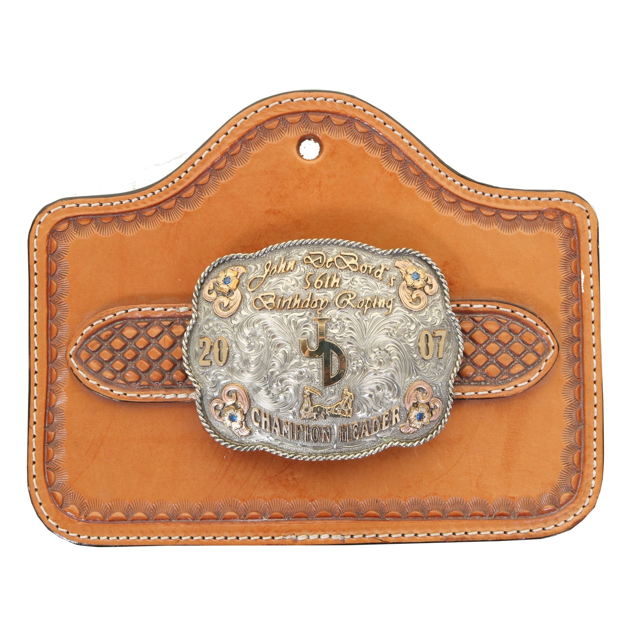 BUP06 - Natural Leather Buckle Plaque - Double J Saddlery