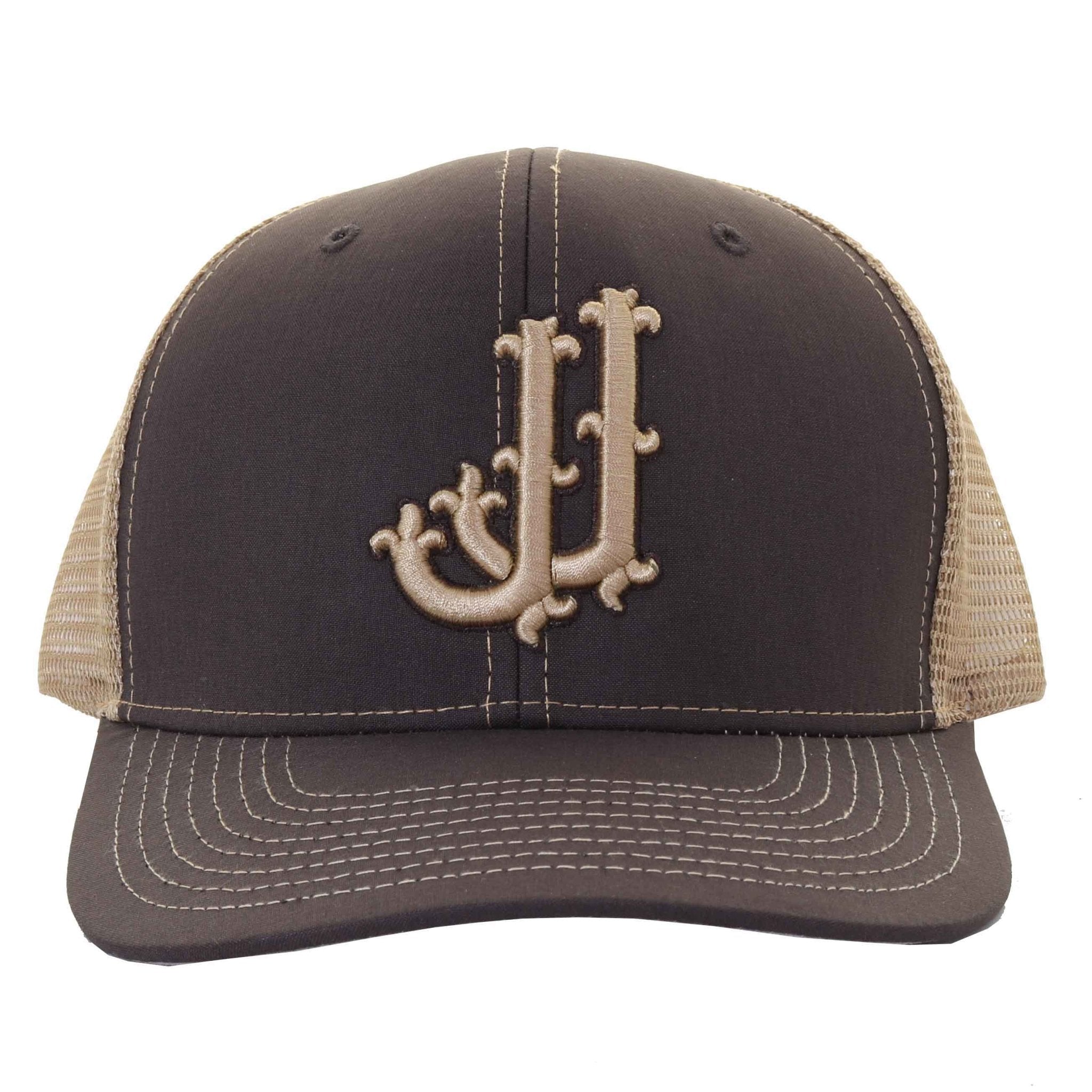 CAP85 - Dark Charcoal and Tan Cap - Double J Saddlery