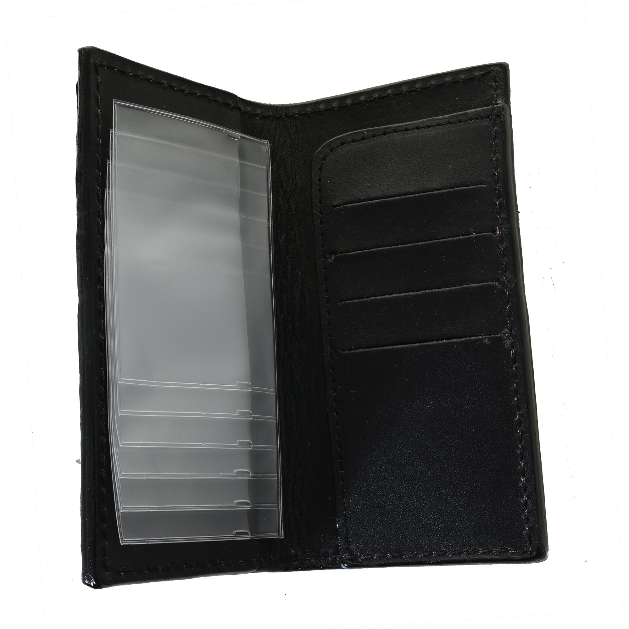 CB46 - Genuine Black Ostrich Checkbook Wallet - Double J Saddlery