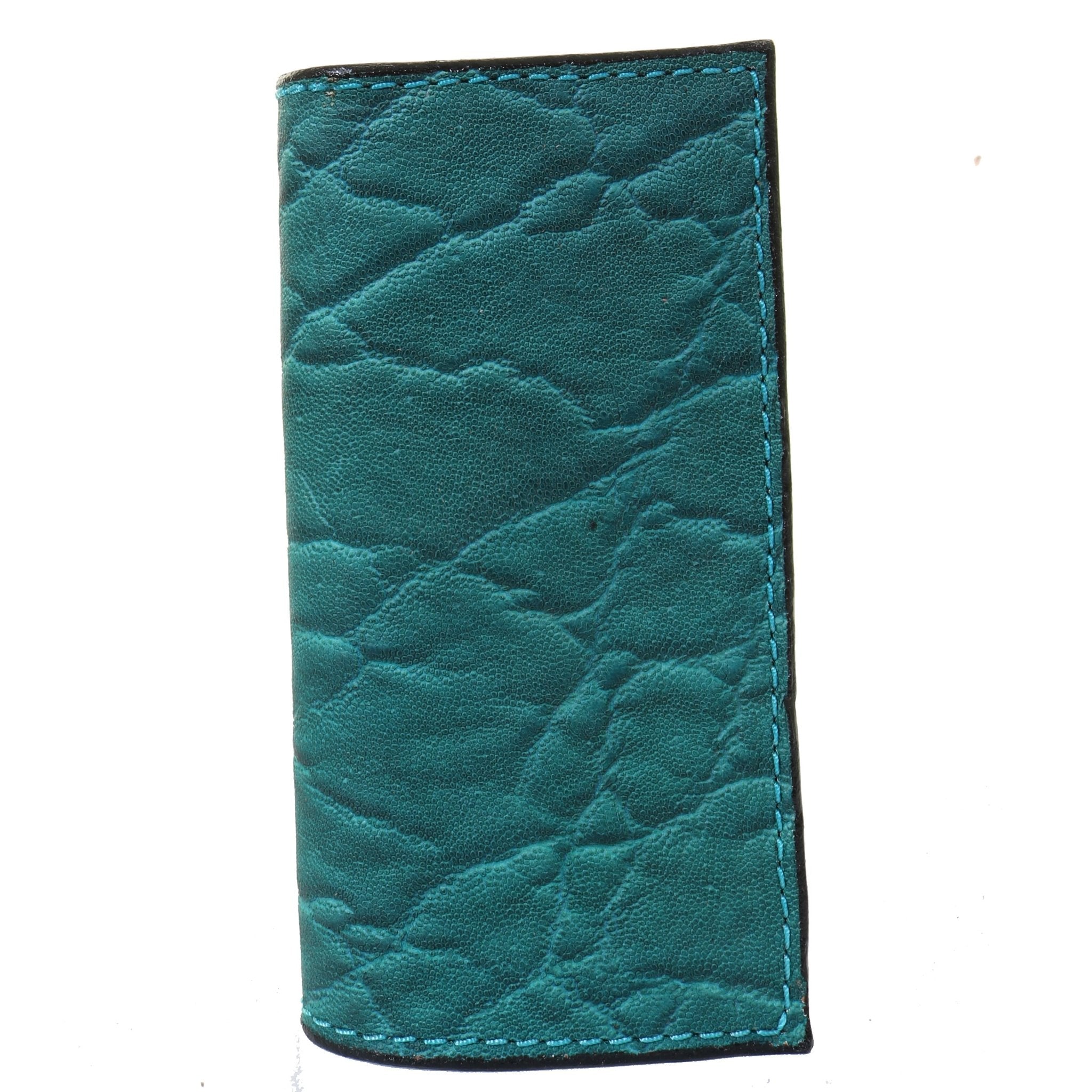 CB50 - Turquoise Elephant Print Checkbook Wallet - Double J Saddlery