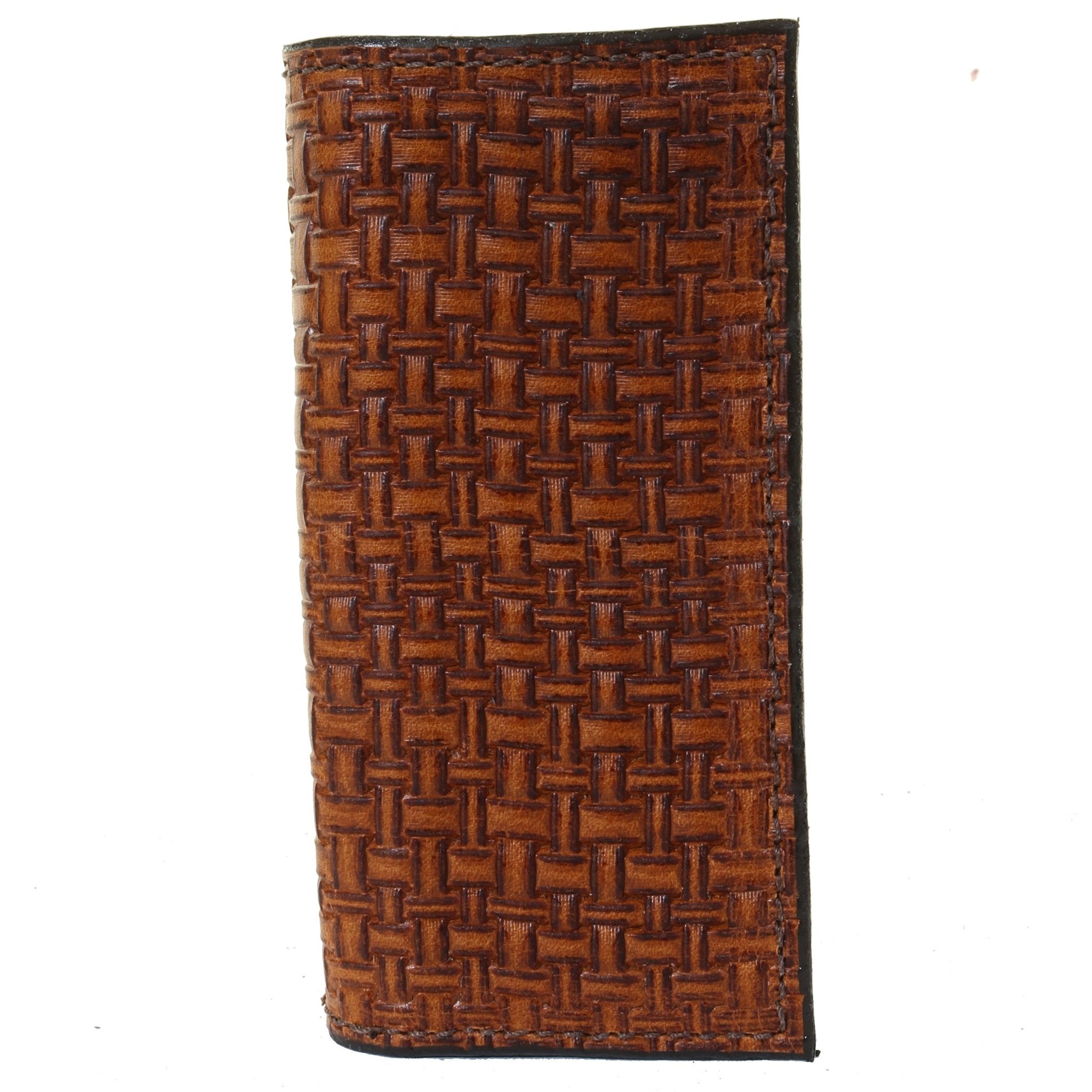 CB64 - Cognac Milano Weave Checkbook Wallet - Double J Saddlery