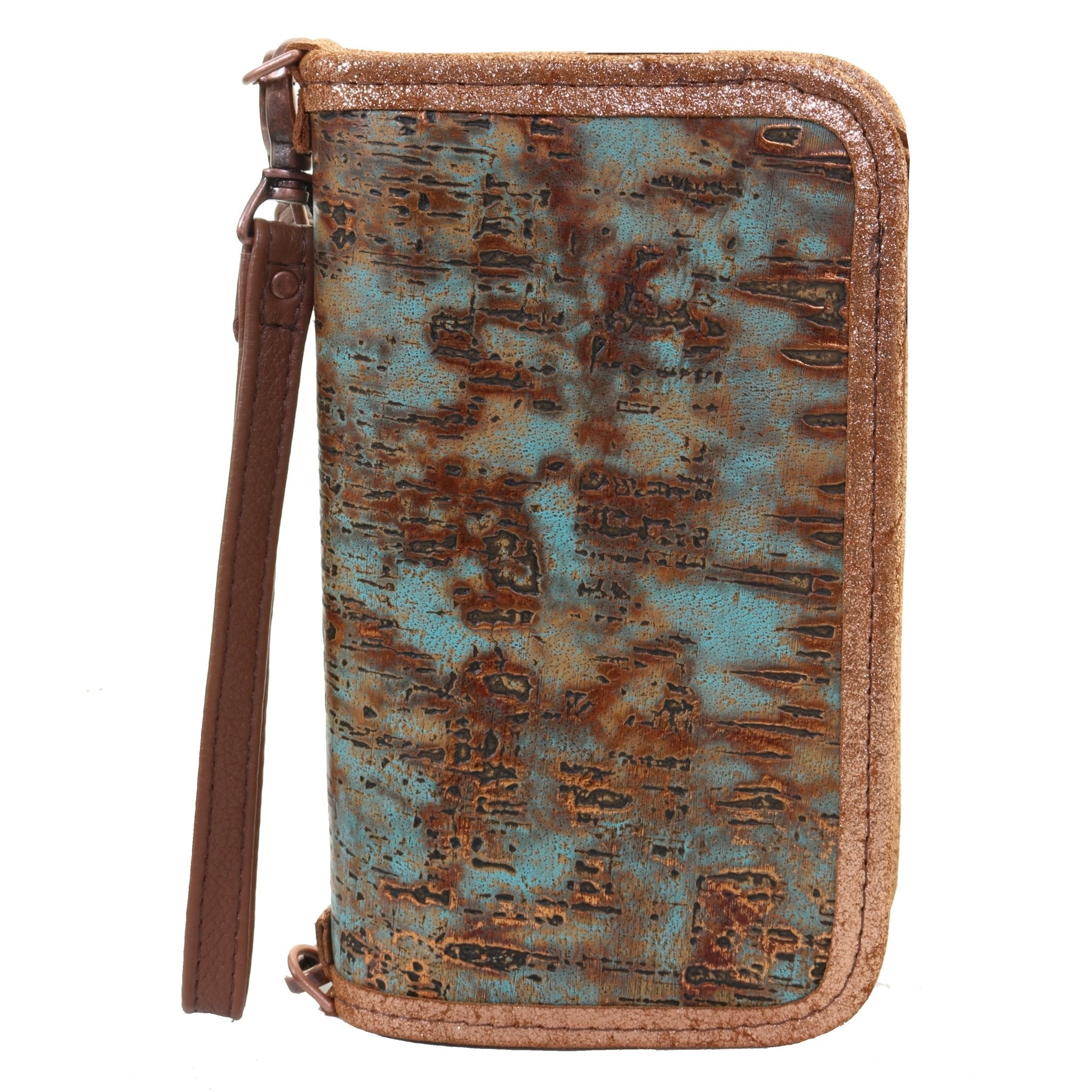 CO221 - Copper Turquoise Patina Clutch Organizer - Double J Saddlery
