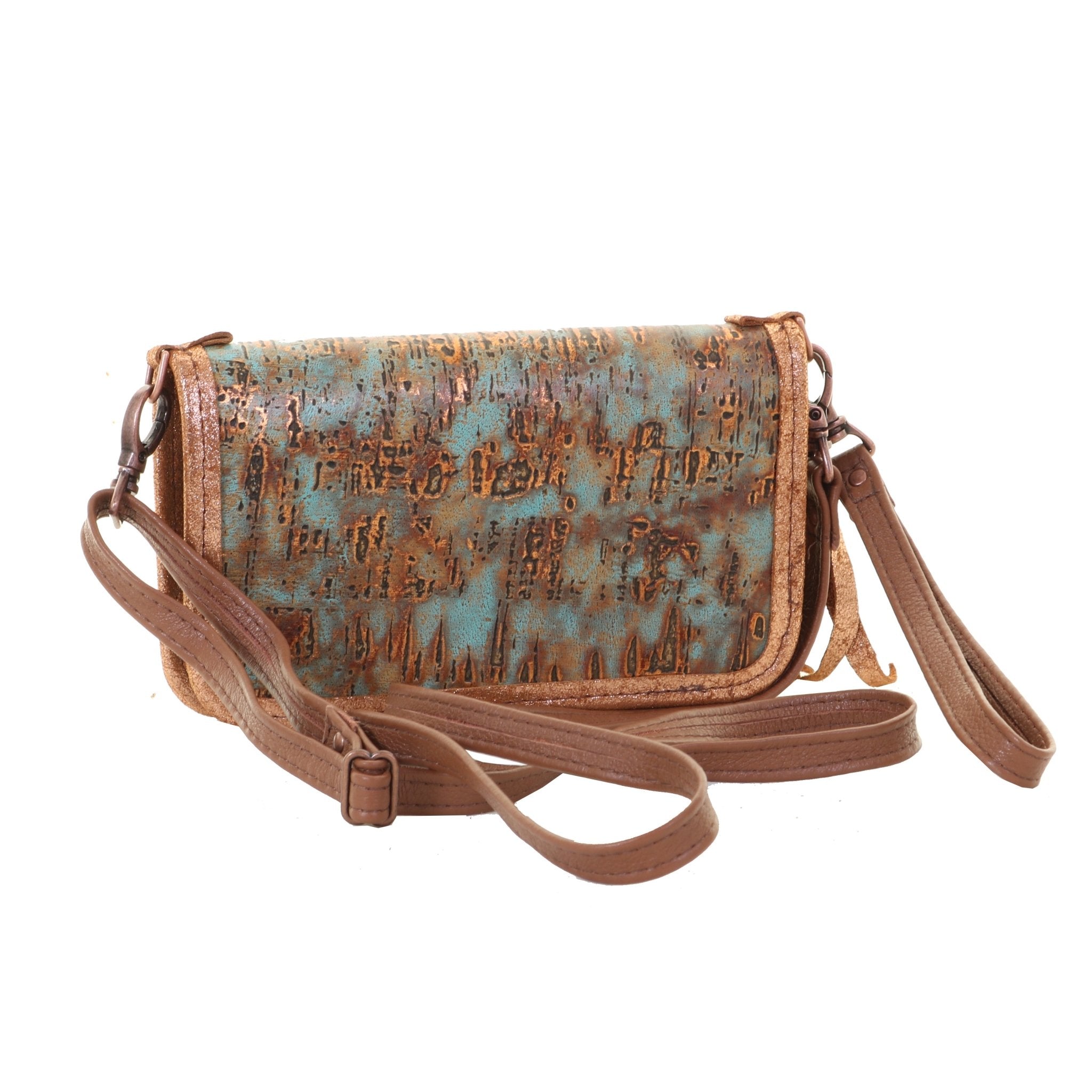 CO221 - Copper Turquoise Patina Clutch Organizer - Double J Saddlery