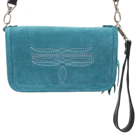 CO228 - Turquoise Suede Clutch Organizer - Double J Saddlery