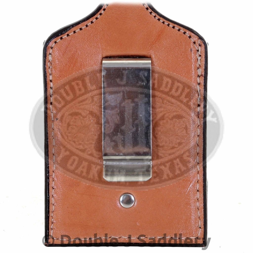 Cpc35 - Natural Leather Tooled Cell Phone Holder Accessories