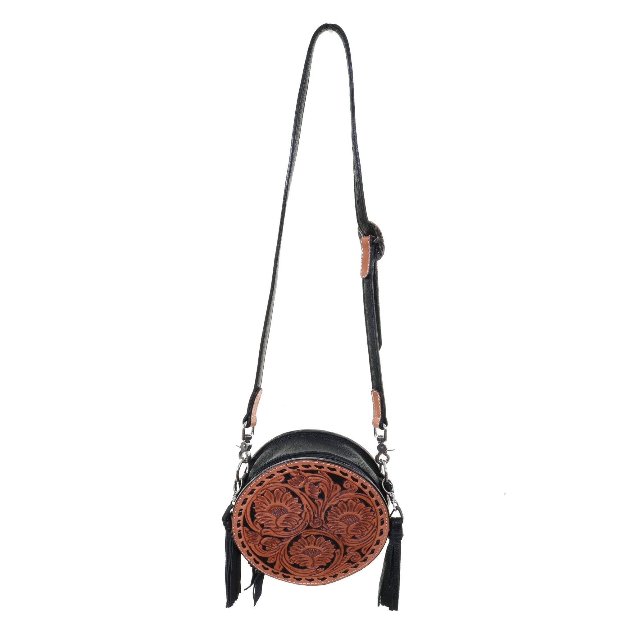 CRT11 - Sunflower Tooled Circle Tote - Double J Saddlery