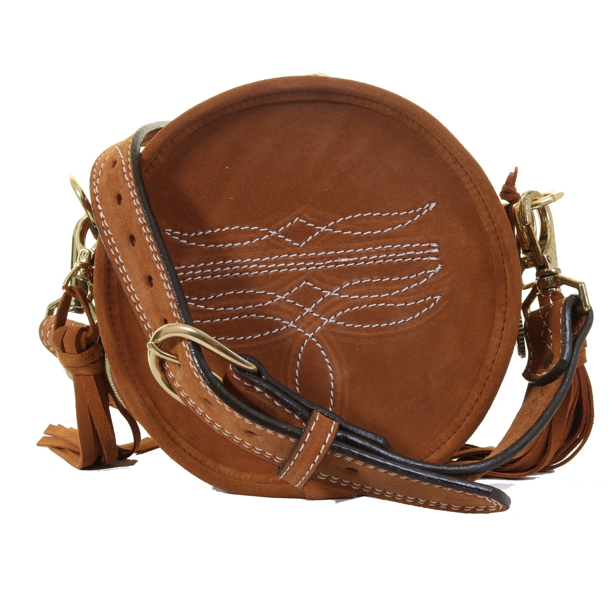 CRT16 - Toast Suede Circle Tote - Double J Saddlery
