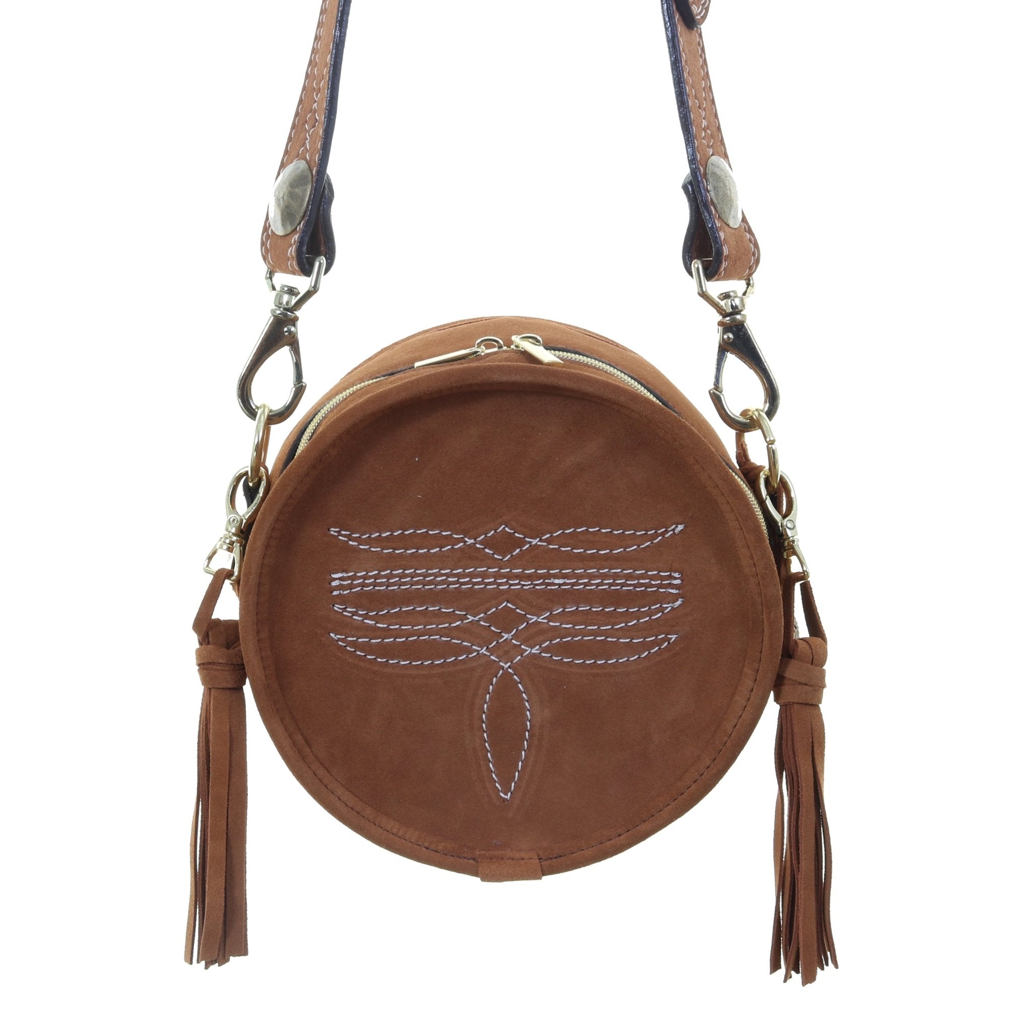 CRT16 - Toast Suede Circle Tote - Double J Saddlery