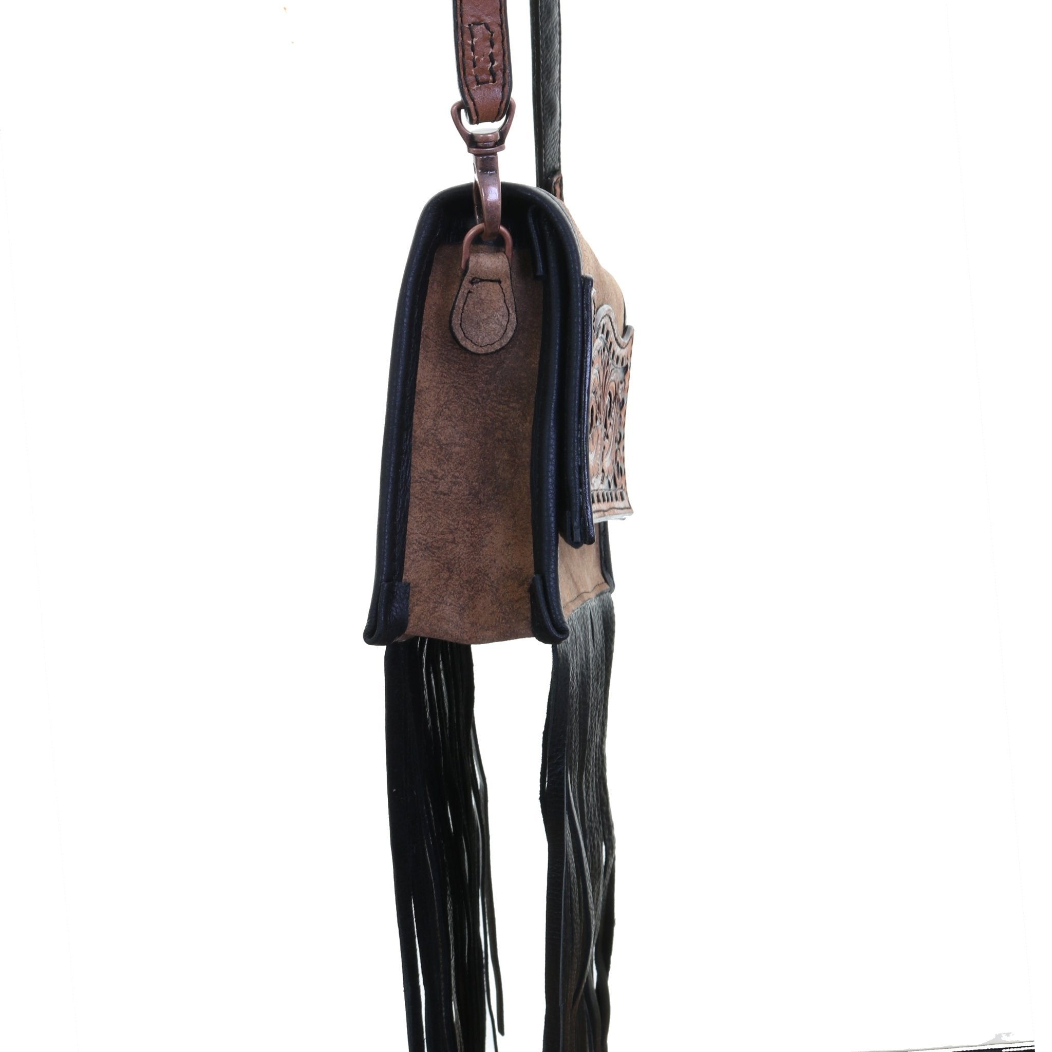 CSP14 - Pecan Vintage Tooled Clutch Stadium Purse - Double J Saddlery