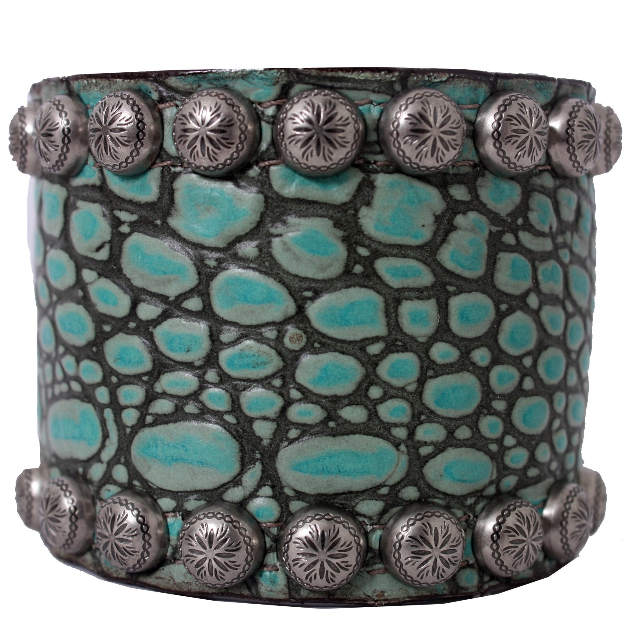CUF203 - Turquoise Gator Cuff - Double J Saddlery