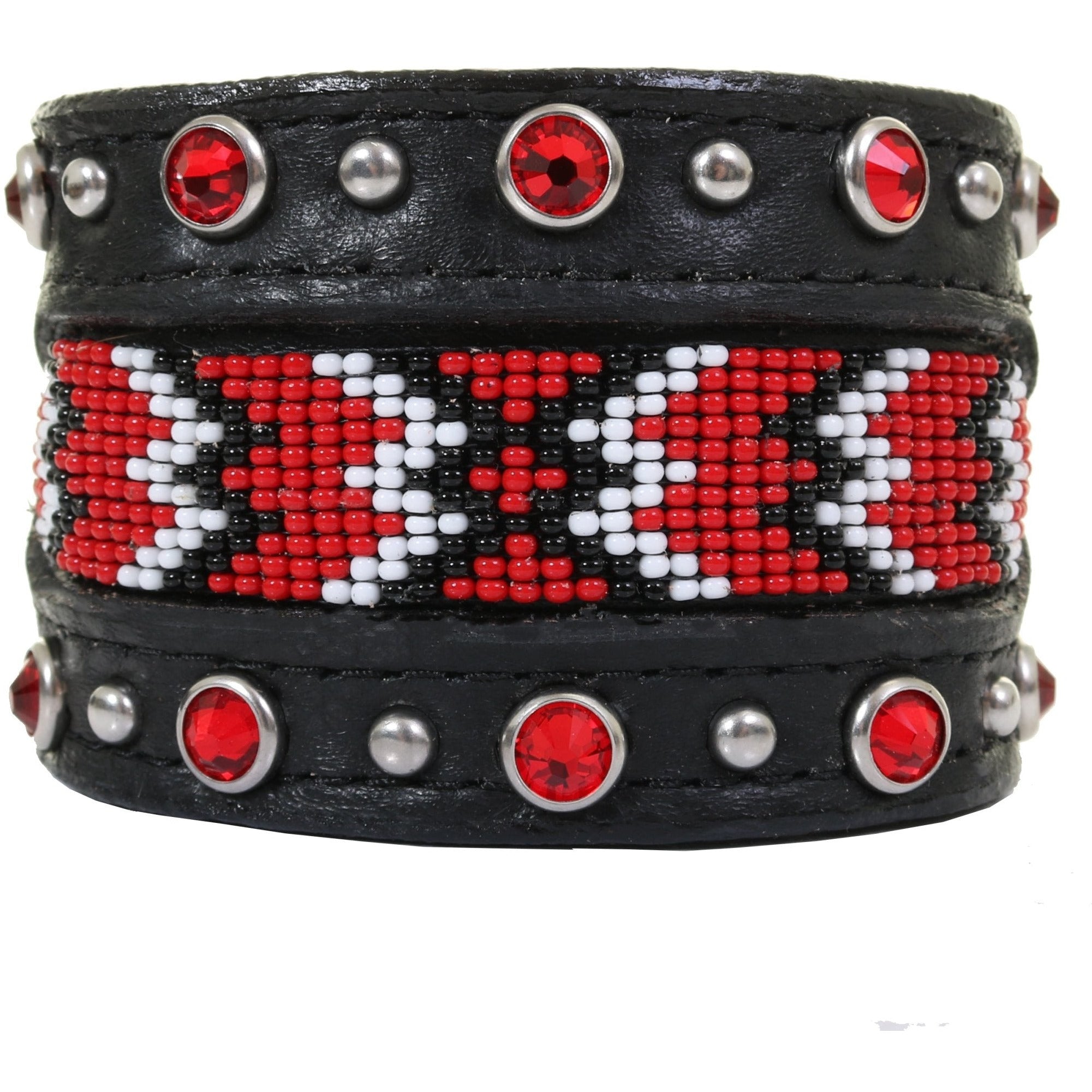 CUF236A - 2" Black Chap Beaded Cuff - Double J Saddlery