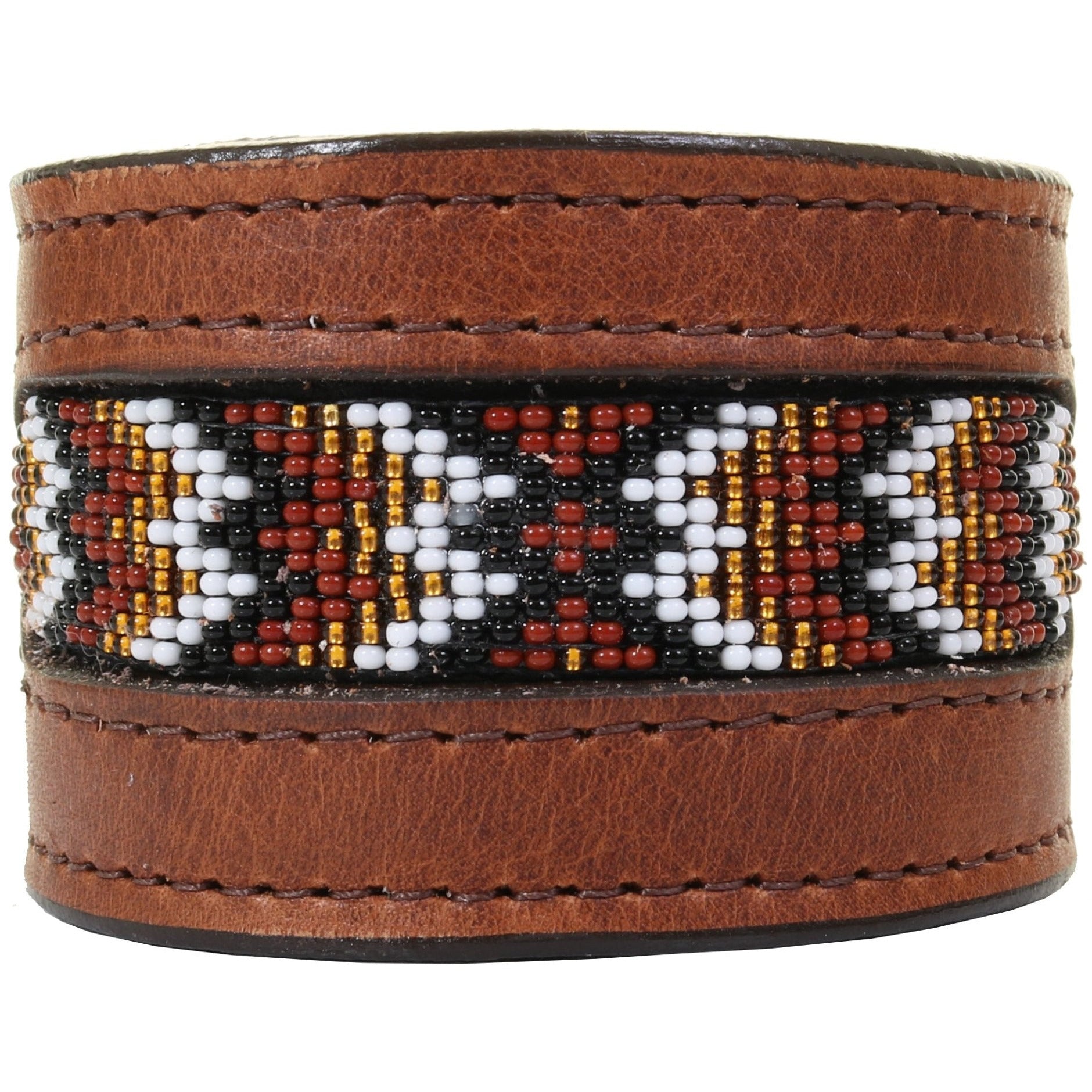CUF237 - 2" Brandy Pull-Up Beaded Cuff - Double J Saddlery