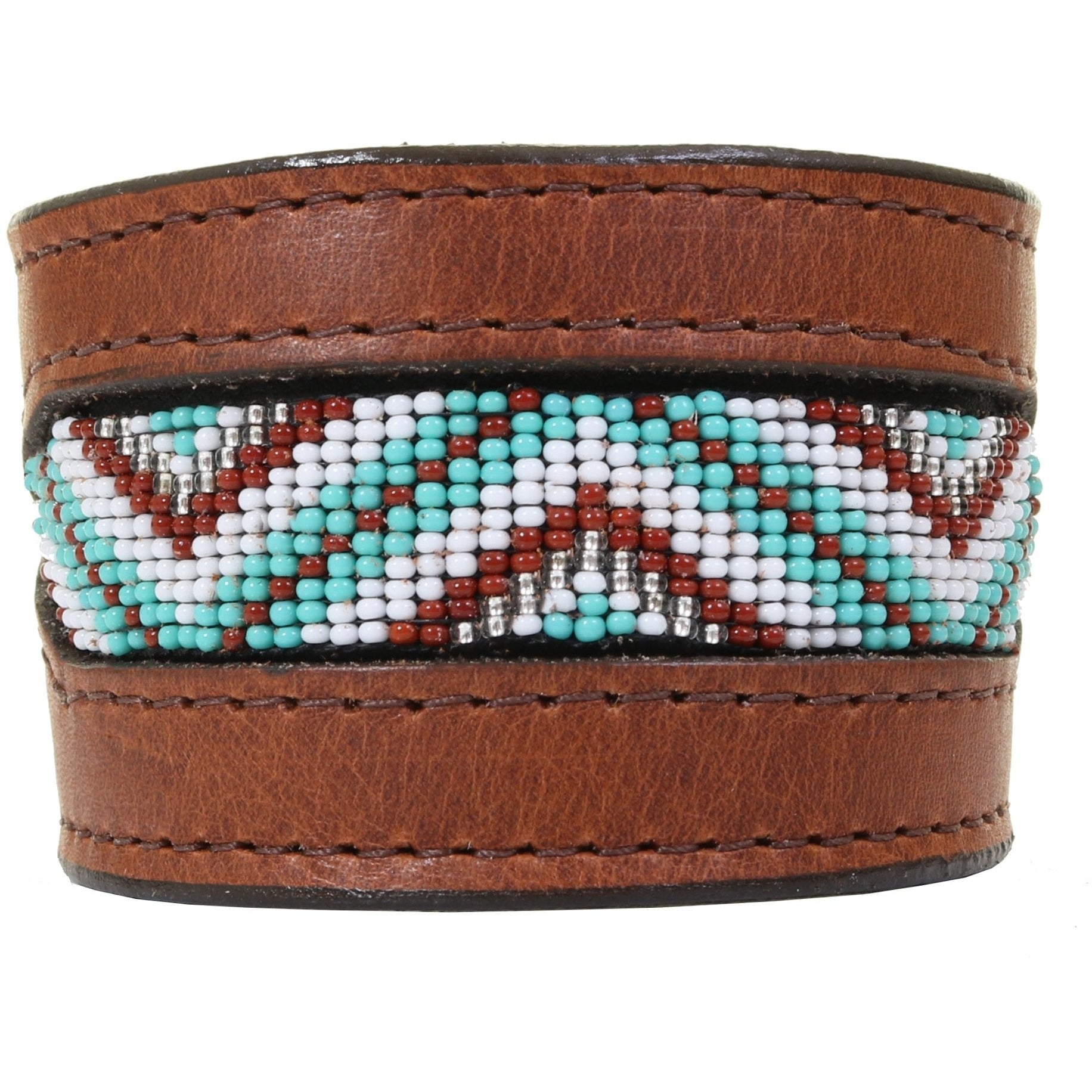 CUF238 - 2" Brandy Pull-Up Beaded Cuff - Double J Saddlery