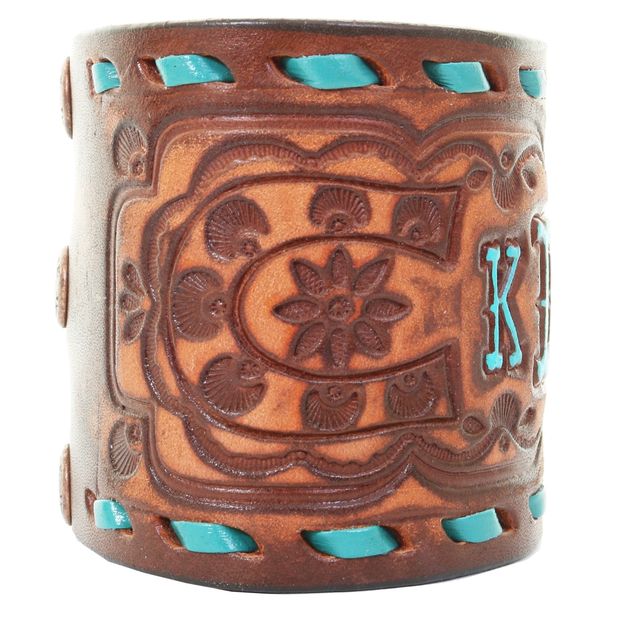 CUF340 - 3" Brown Vintage Custom Cuff - Double J Saddlery
