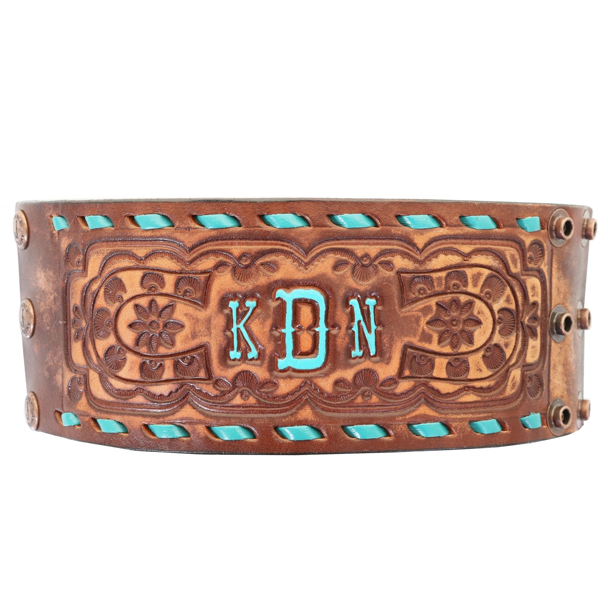 CUF340 - 3" Brown Vintage Custom Cuff - Double J Saddlery