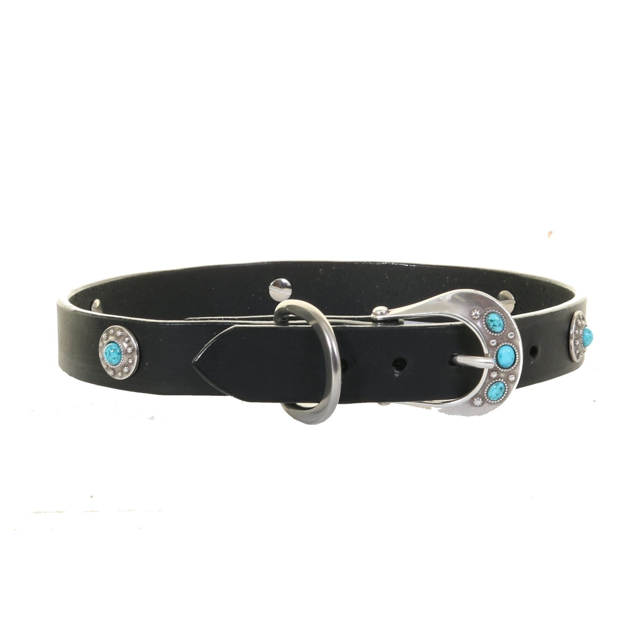 DC46 - Black Harness Leather Dog Collar - Double J Saddlery