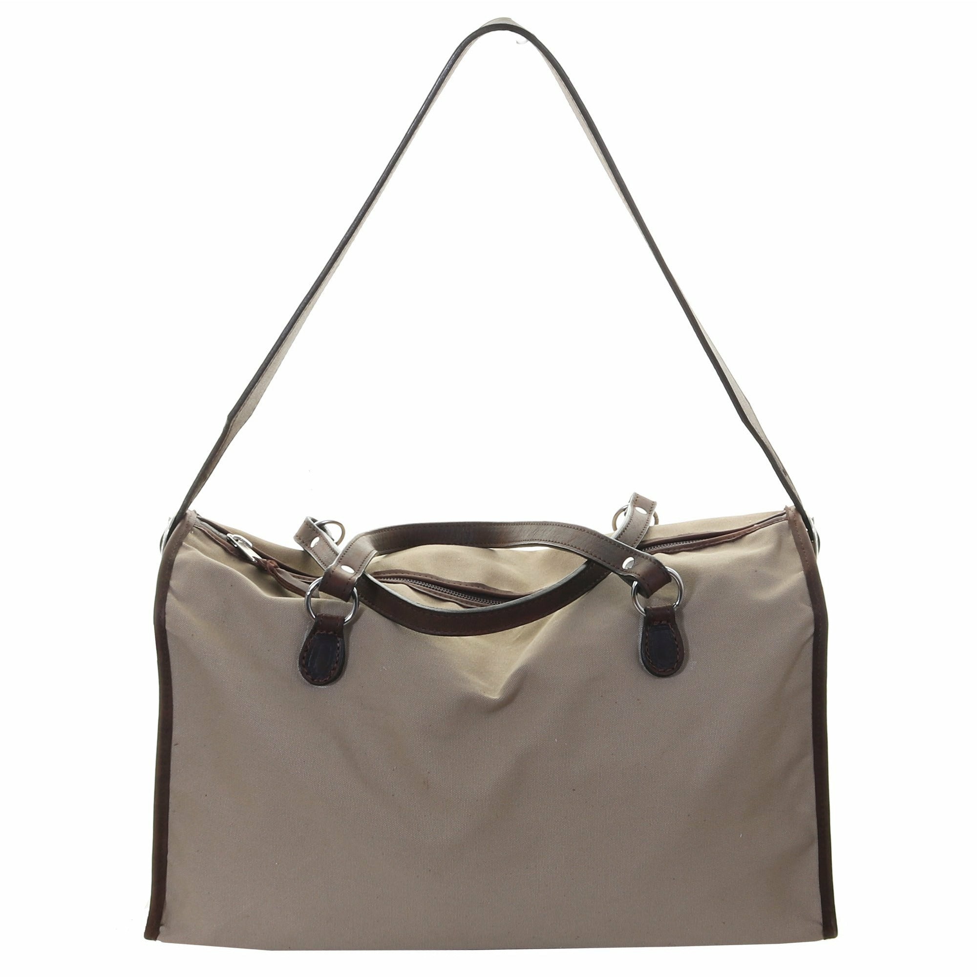 DUFM01 - Khaki Canvas Medium Duffel Bag - Double J Saddlery