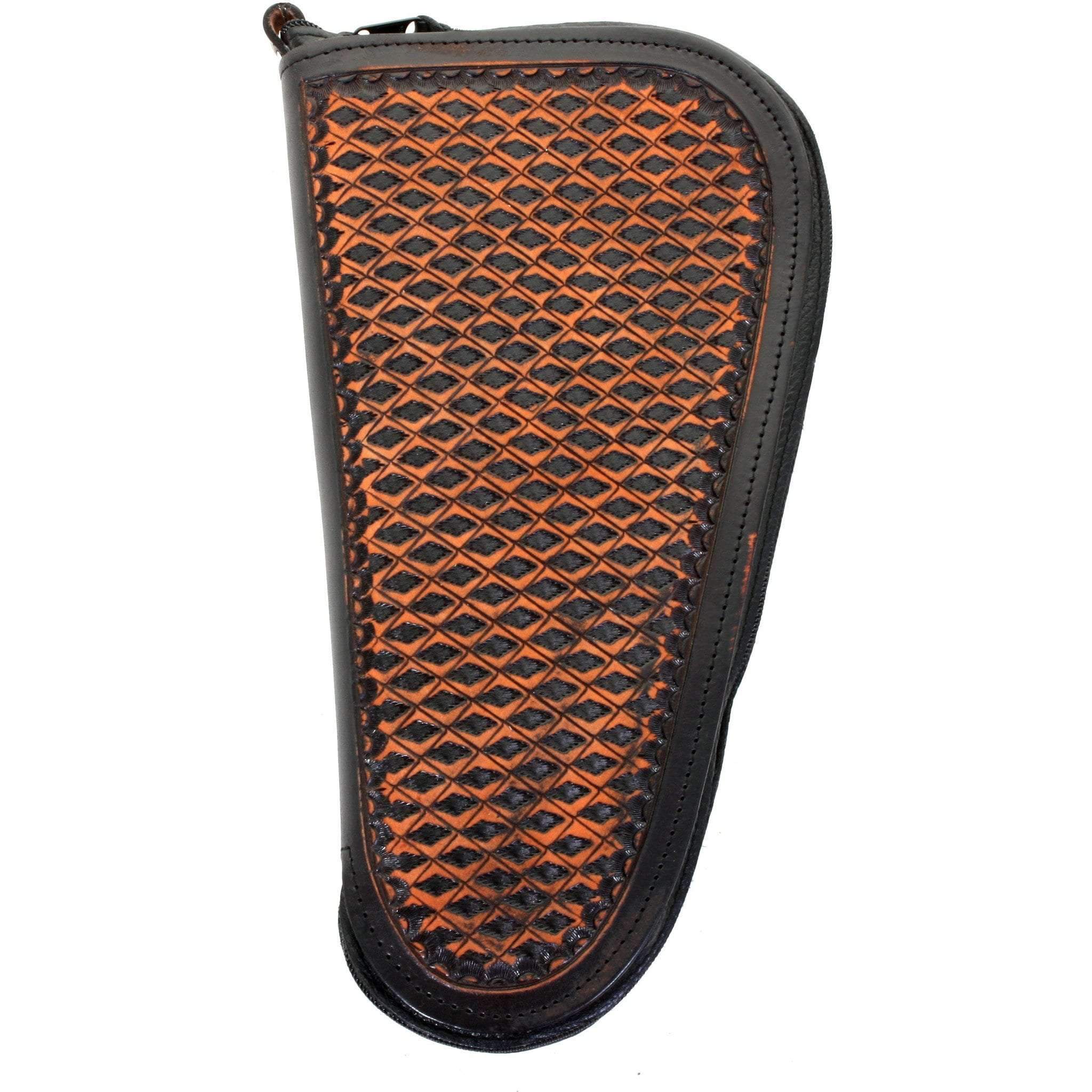 GCS44 - Black Chestnut Vintage Tooled Pistol Case - Double J Saddlery