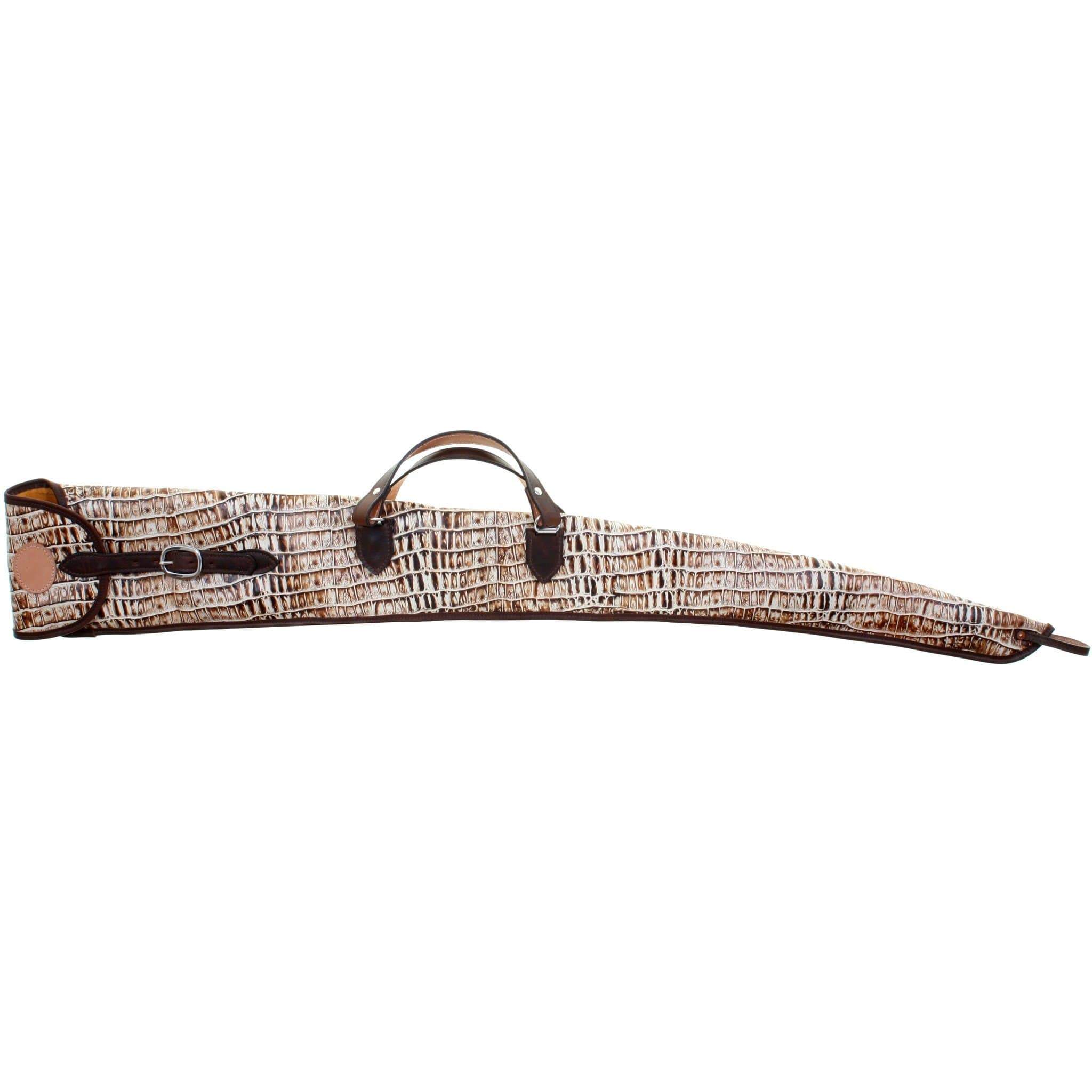 GCS51 - Cream Vintage Gator Print Gun Case - Double J Saddlery