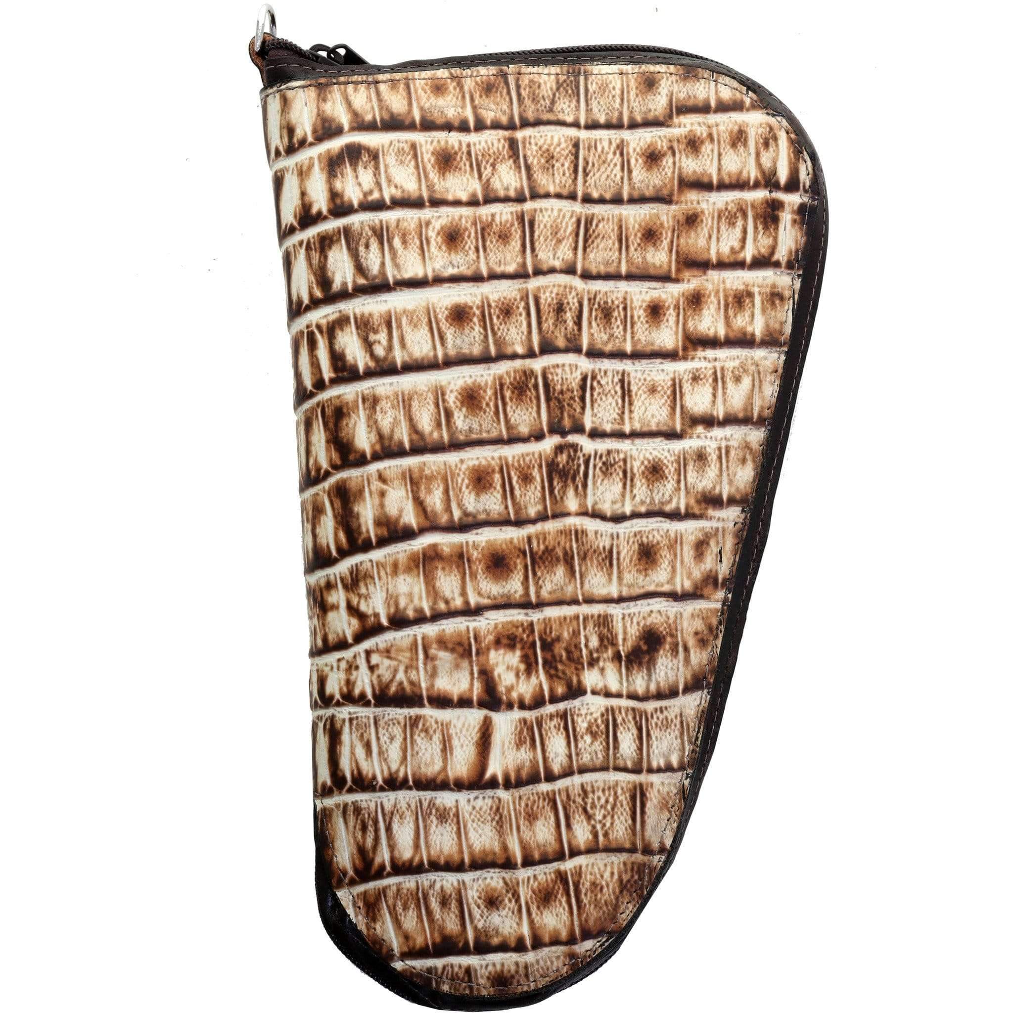 GCS58 - Cream Vintage Gator Print Pistol Case - Double J Saddlery