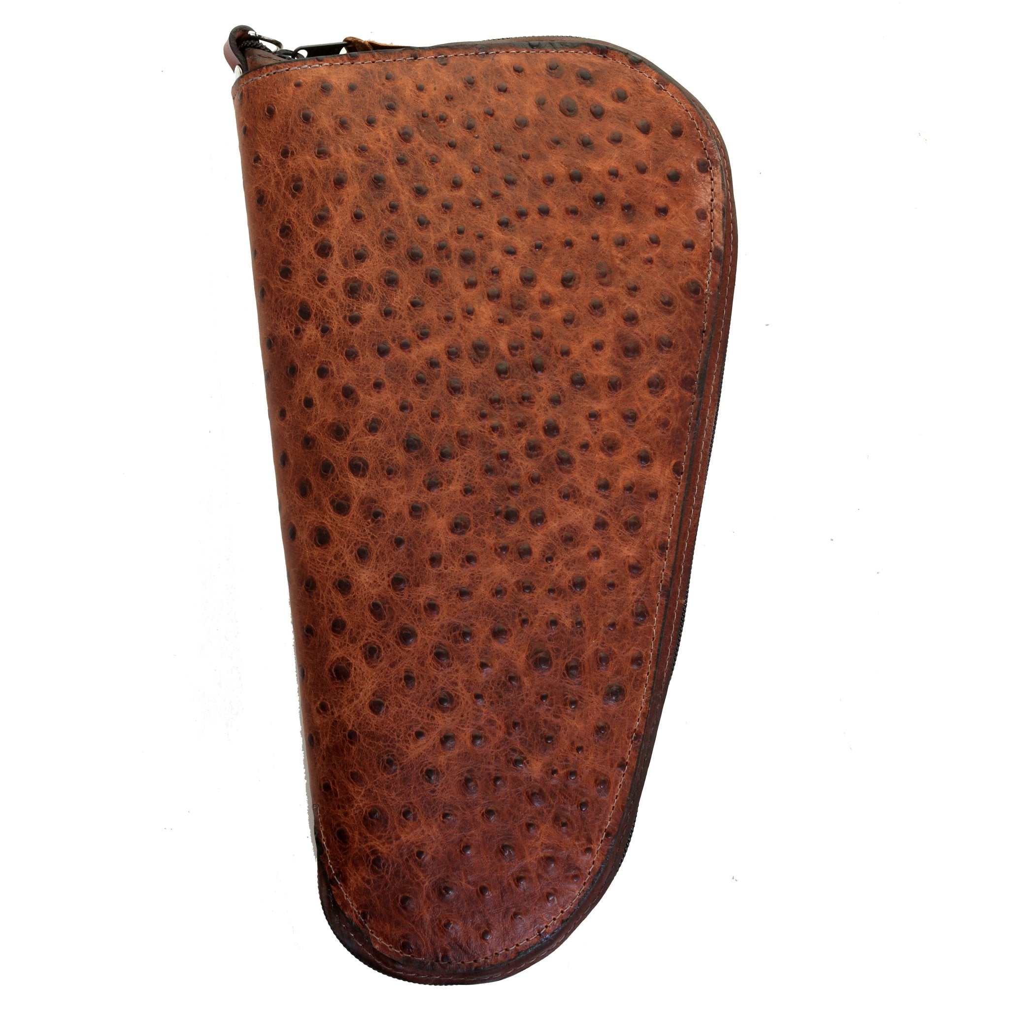 GCS59 - Vintage Cognac Ostrich Print Pistol Case - Double J Saddlery