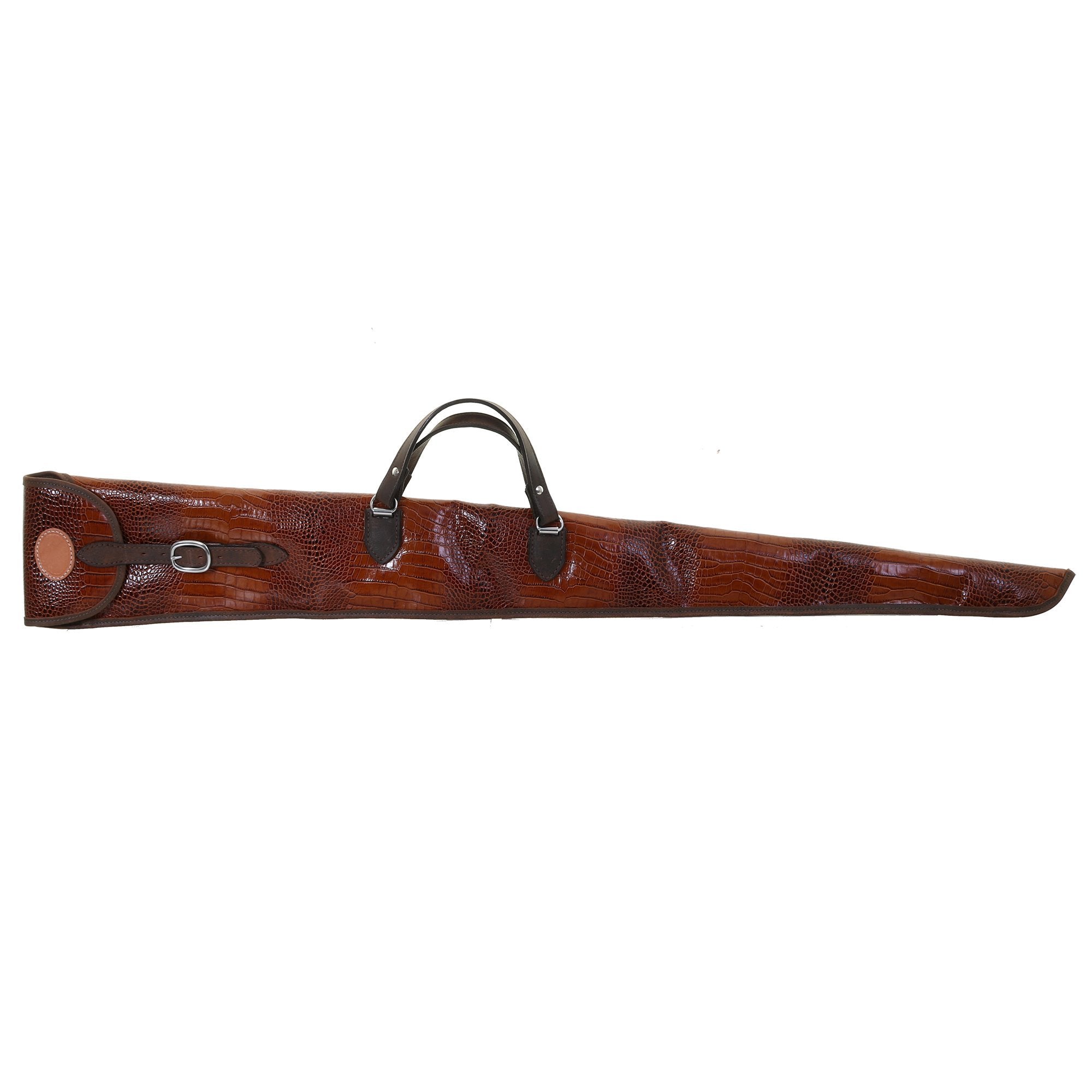 GCS67 - Cognac Africana Gator Print Gun Case - Double J Saddlery