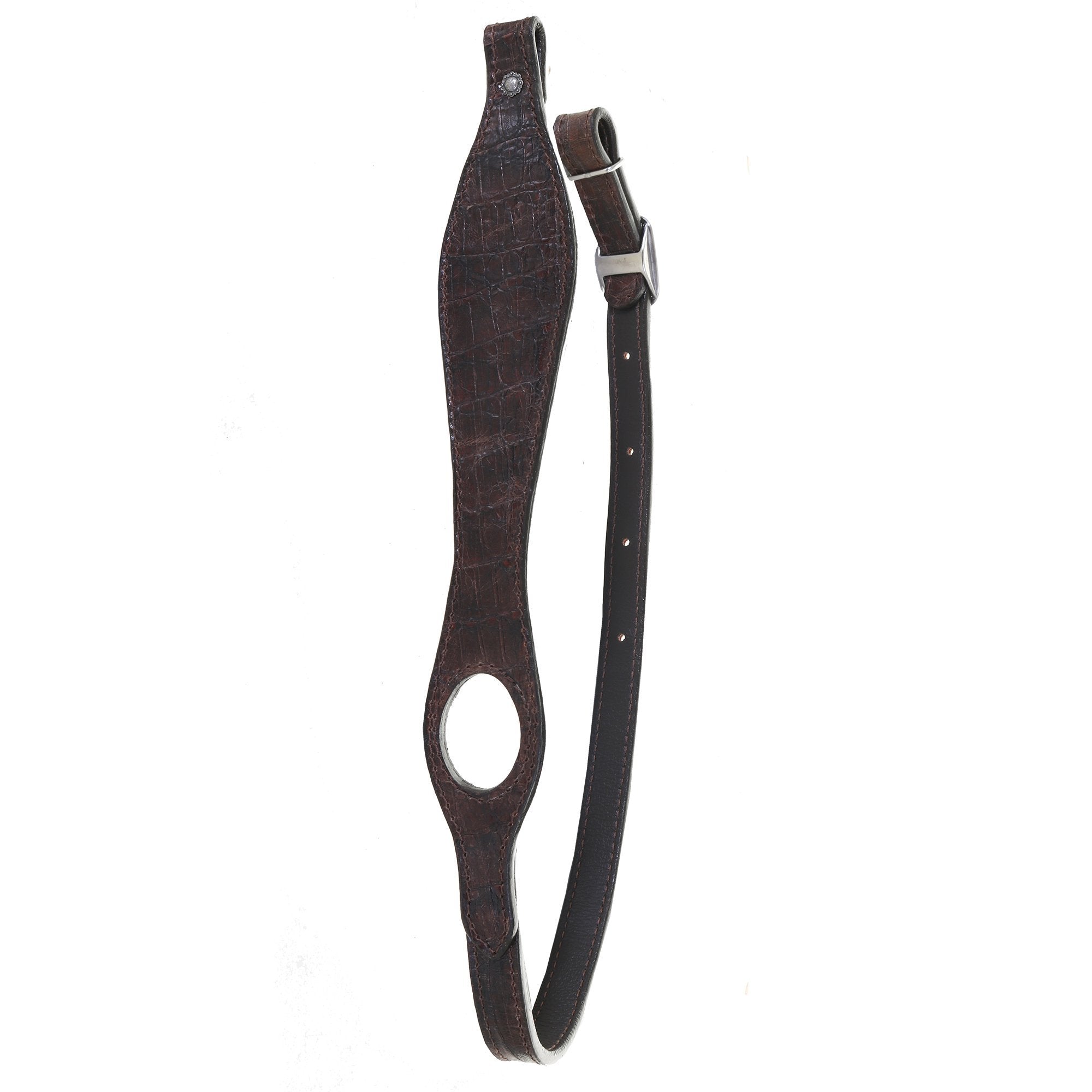 GS29G - Brown Knife Tail Gator Print Gun Sling - Double J Saddlery