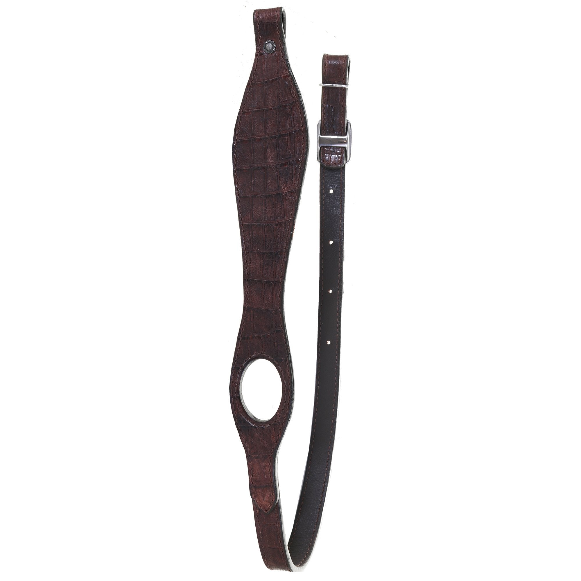 GS29H - Cognac Knife Tail Gator Print Gun Sling - Double J Saddlery