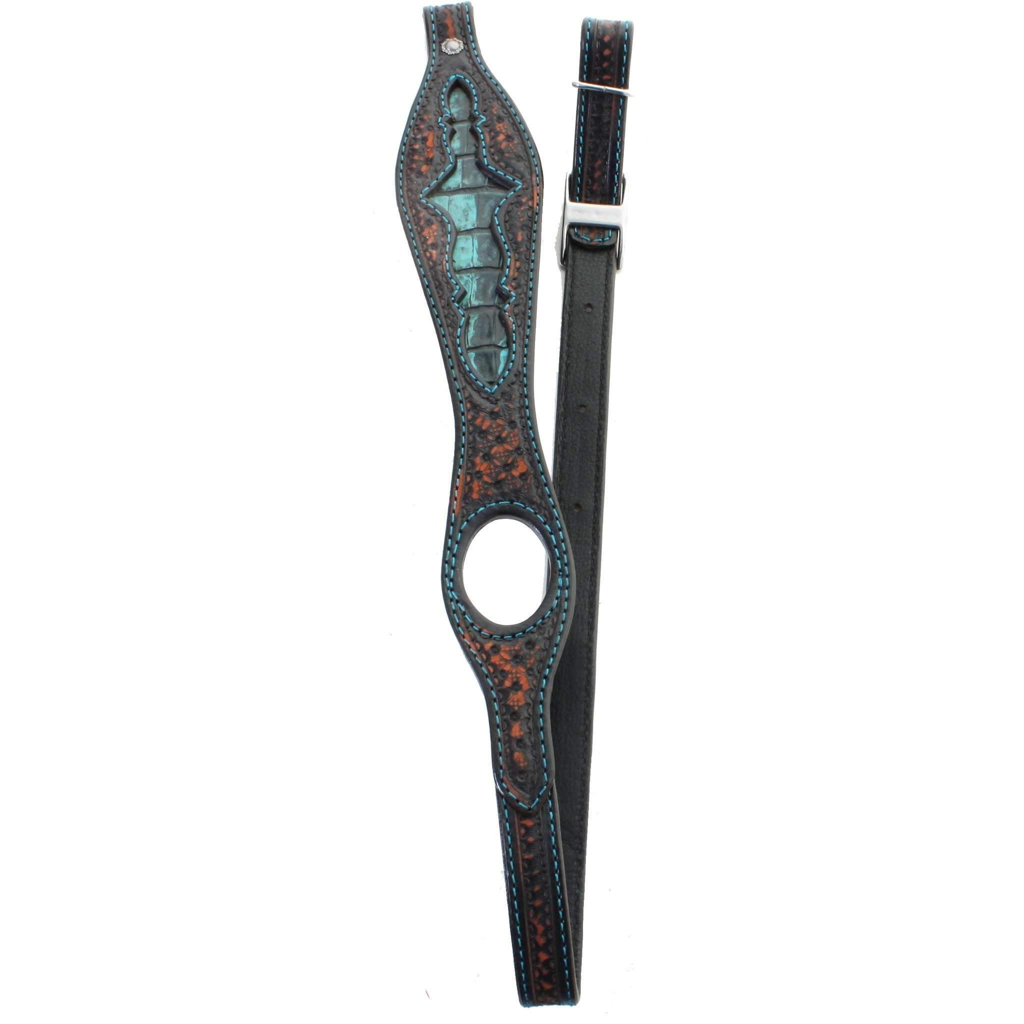 GS35 - Black Vintage Tooled Gun Sling - Double J Saddlery
