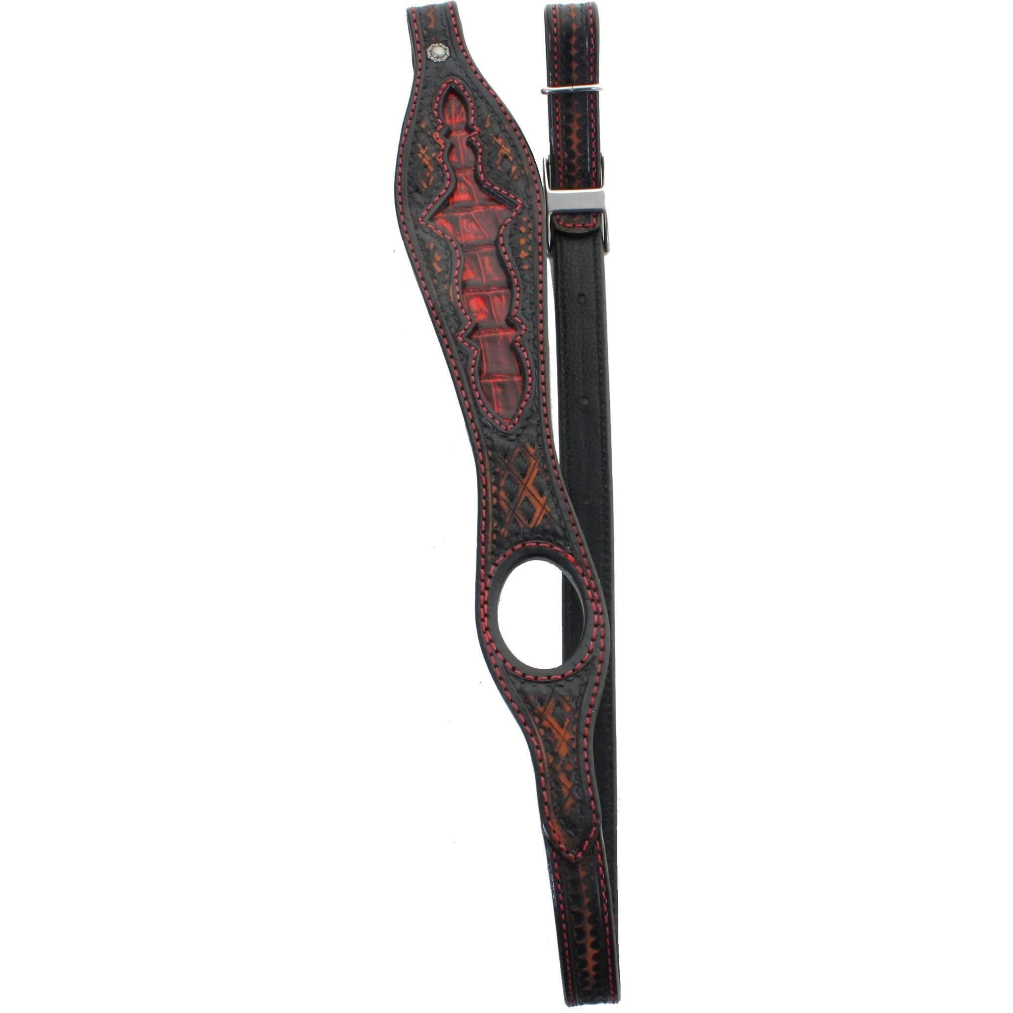 GS37 - Black Vintage Tooled Gun Sling - Double J Saddlery