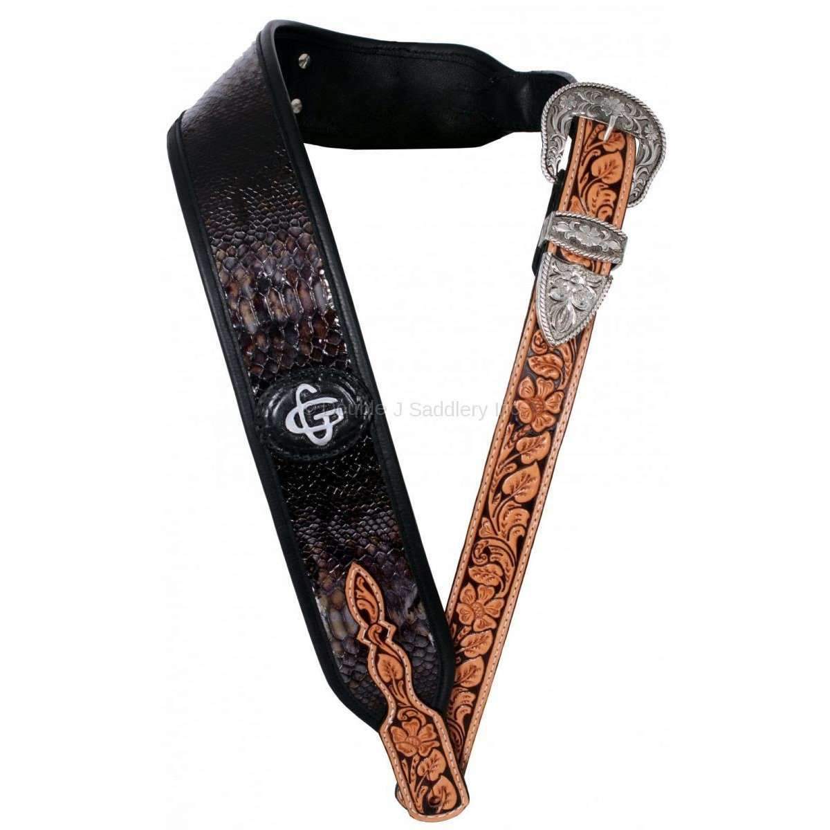 GUITARS02 - Black Snake Guitar Strap - Double J Saddlery