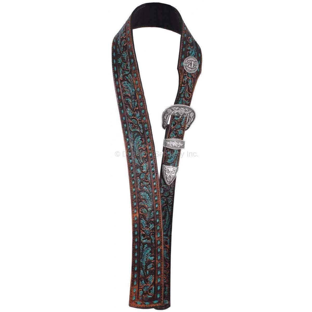 GUITARS14 - Brown Vintage Buckstitched Guitar Strap - Double J Saddlery