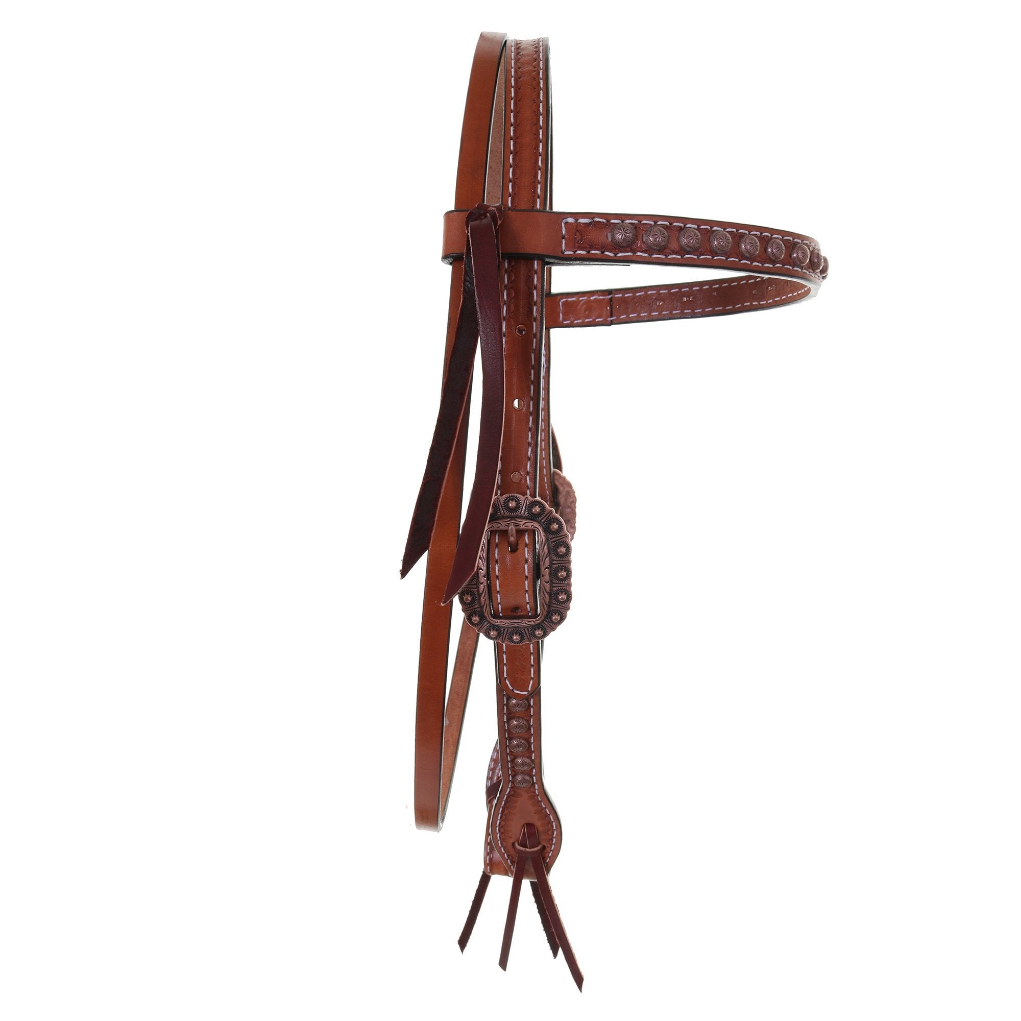 H034 - Chestnut Straight Browband Headstall - Double J Saddlery