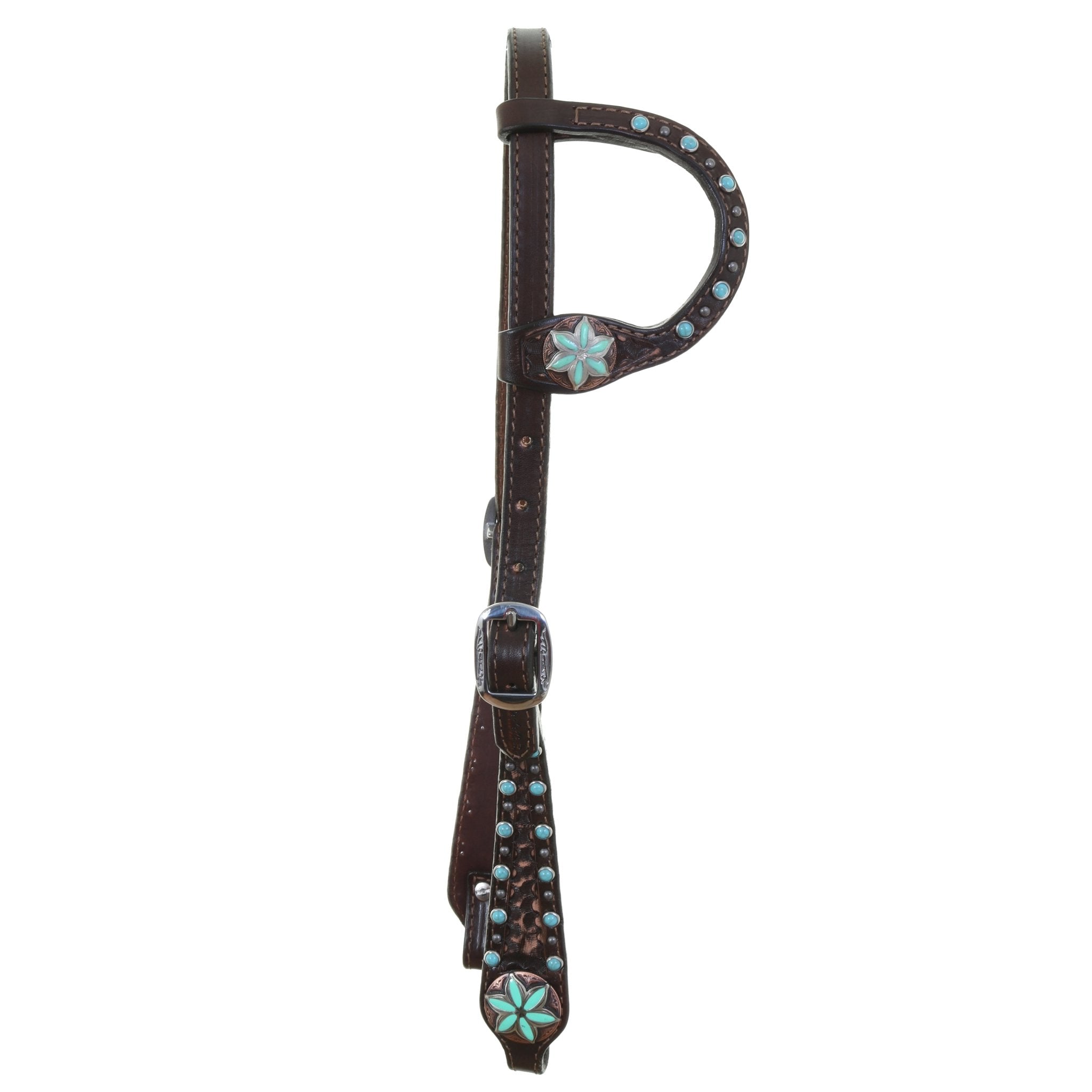 H1060 - Brown Vintage Double Ear Headstall - Double J Saddlery